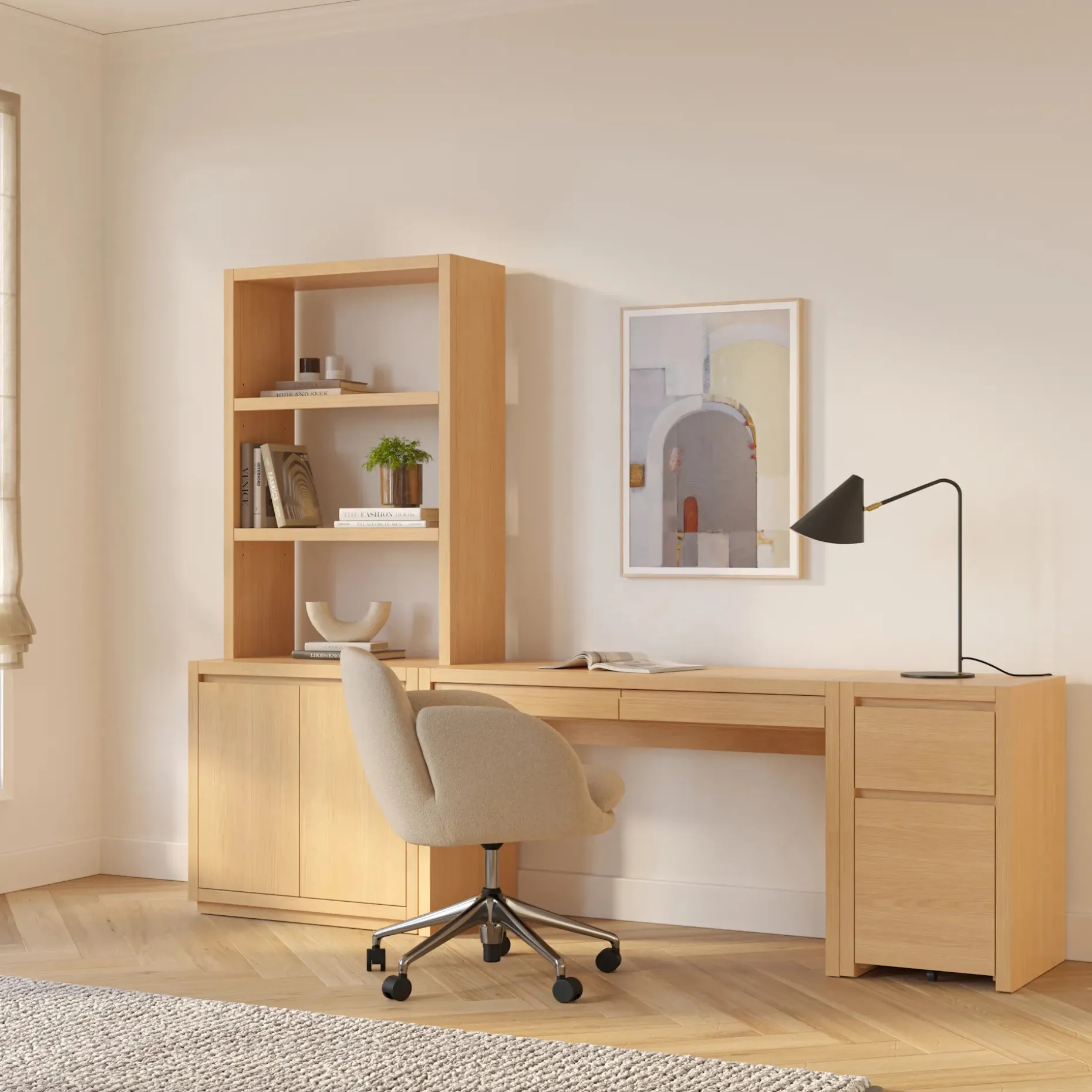 Leif 50" Modular Desk - White Oak