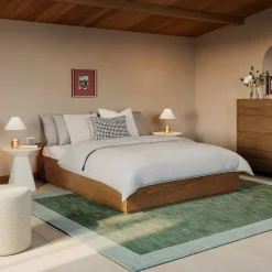 Leif Queen Platform Bed - Smoked Oak