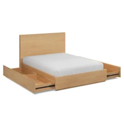 Leif Queen Storage Bed - White Oak