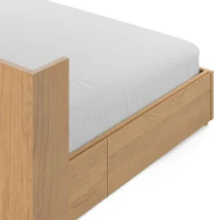 Leif Queen Storage Bed with Nightstands Set - White Oak