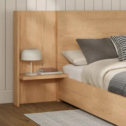 Leif Queen Storage Bed with Nightstands Set - White Oak