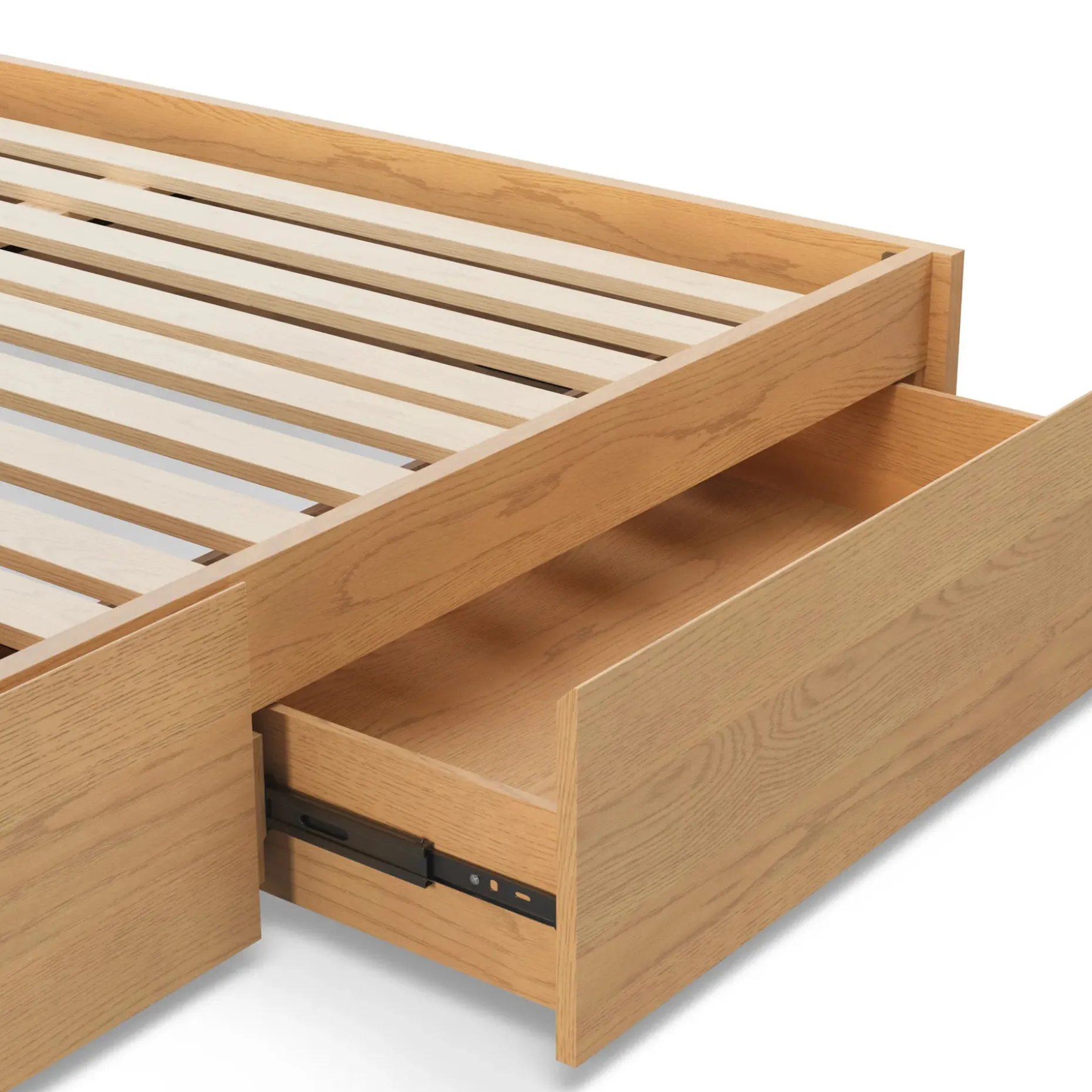 Leif Queen Storage Bed with Nightstands Set - White Oak