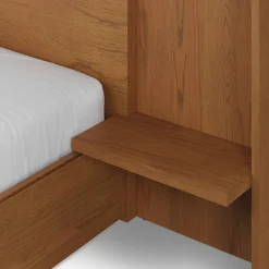 Leif Queen Storage Bed with Nightstands Set - Smoked Oak