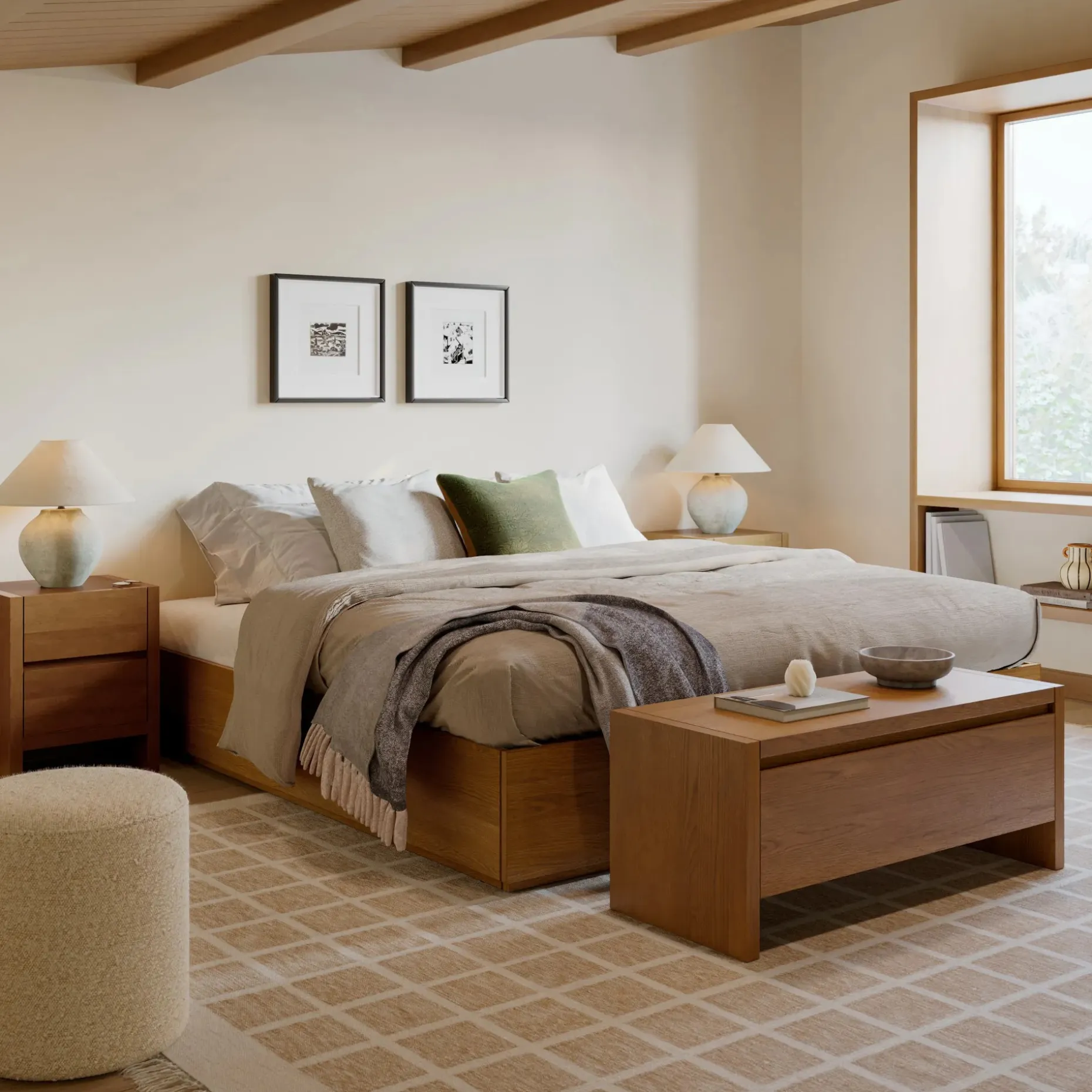 Leif 42" Storage Bench - Smoked Oak