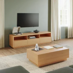 Leif 47" Storage Coffee Table - White Oak