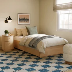 Leif Twin Platform Storage Bed - White Oak