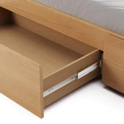 Leif Twin Platform Storage Bed - White Oak