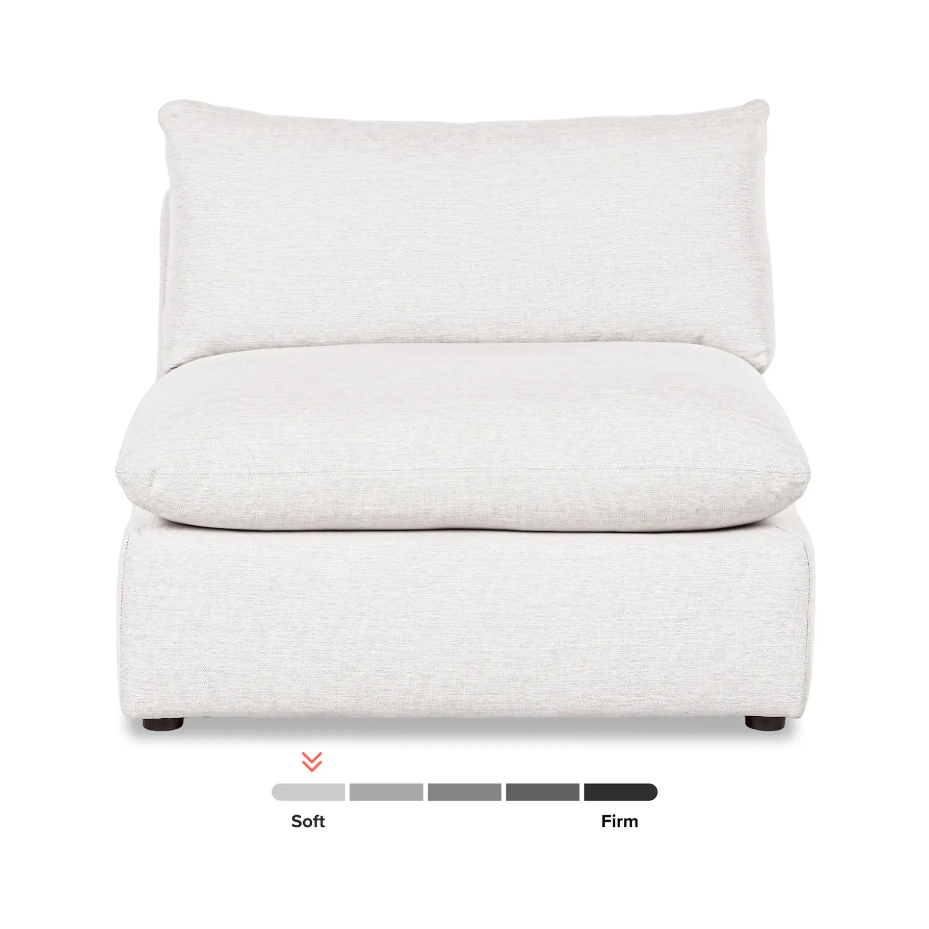 Leigh 39.5" Armless Chair Module - Silver Ivory
