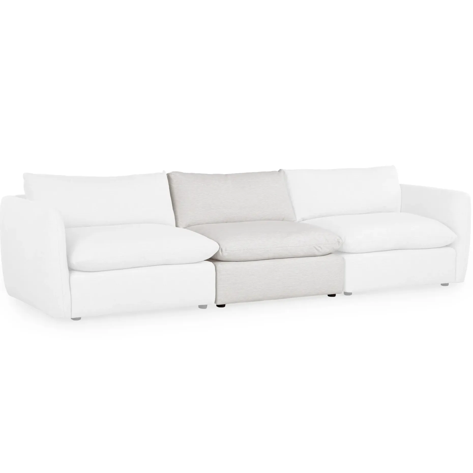 Leigh 39.5" Armless Chair Module - Silver Ivory