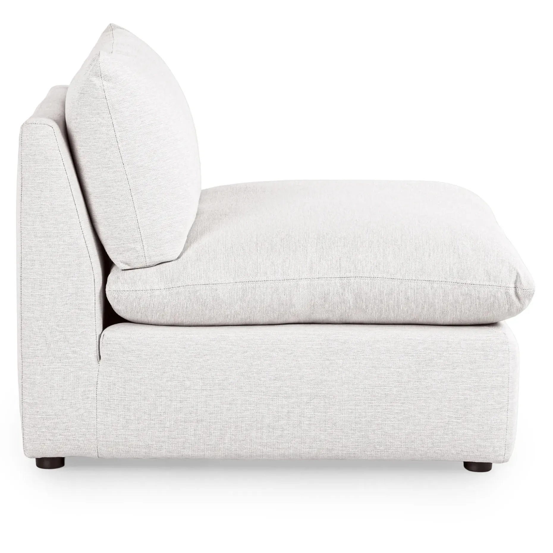 Leigh 39.5" Armless Chair Module - Silver Ivory