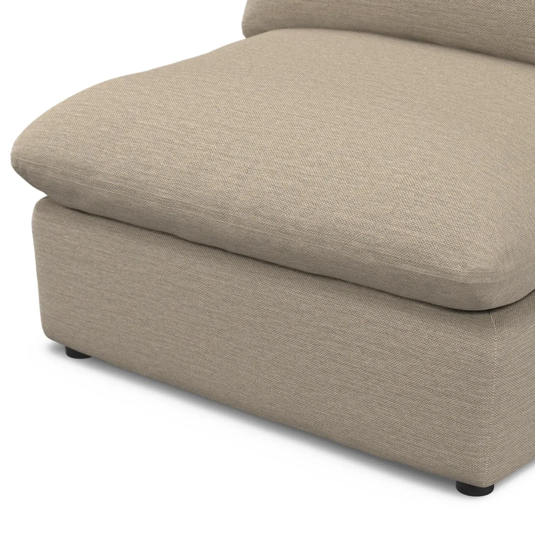 Leigh 39.5" Armless Chair Module - Silver Taupe