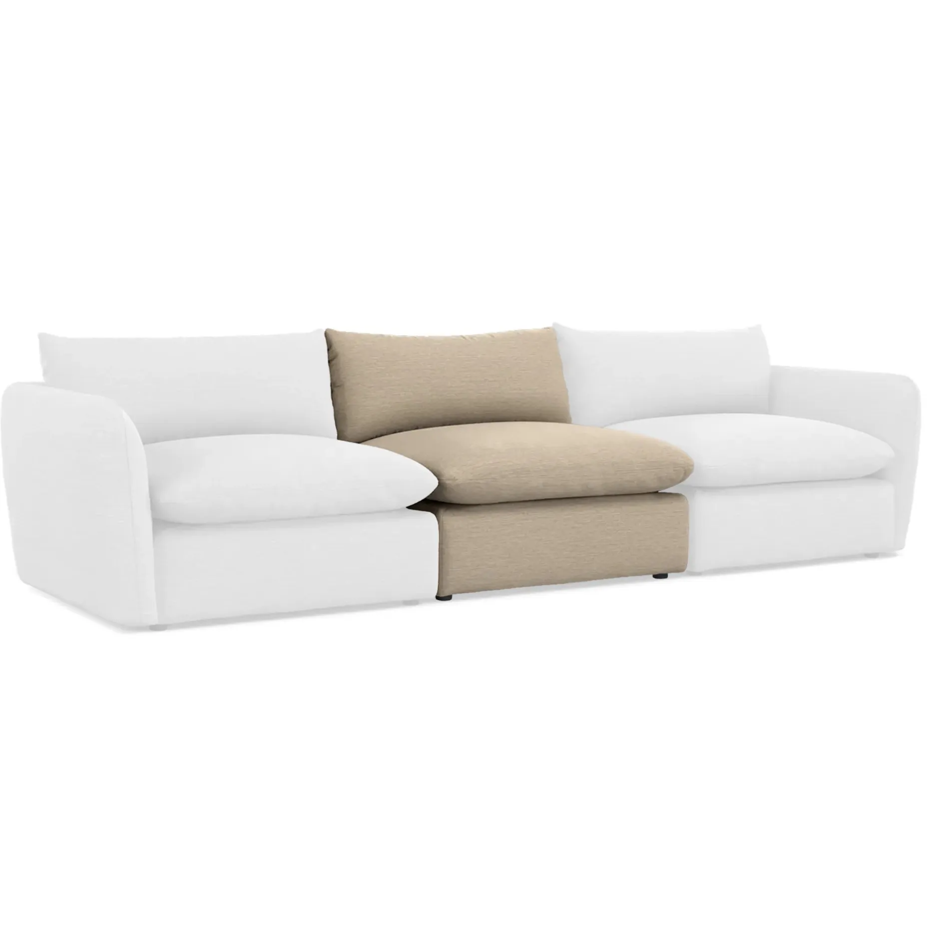 Leigh 39.5" Armless Chair Module - Silver Taupe
