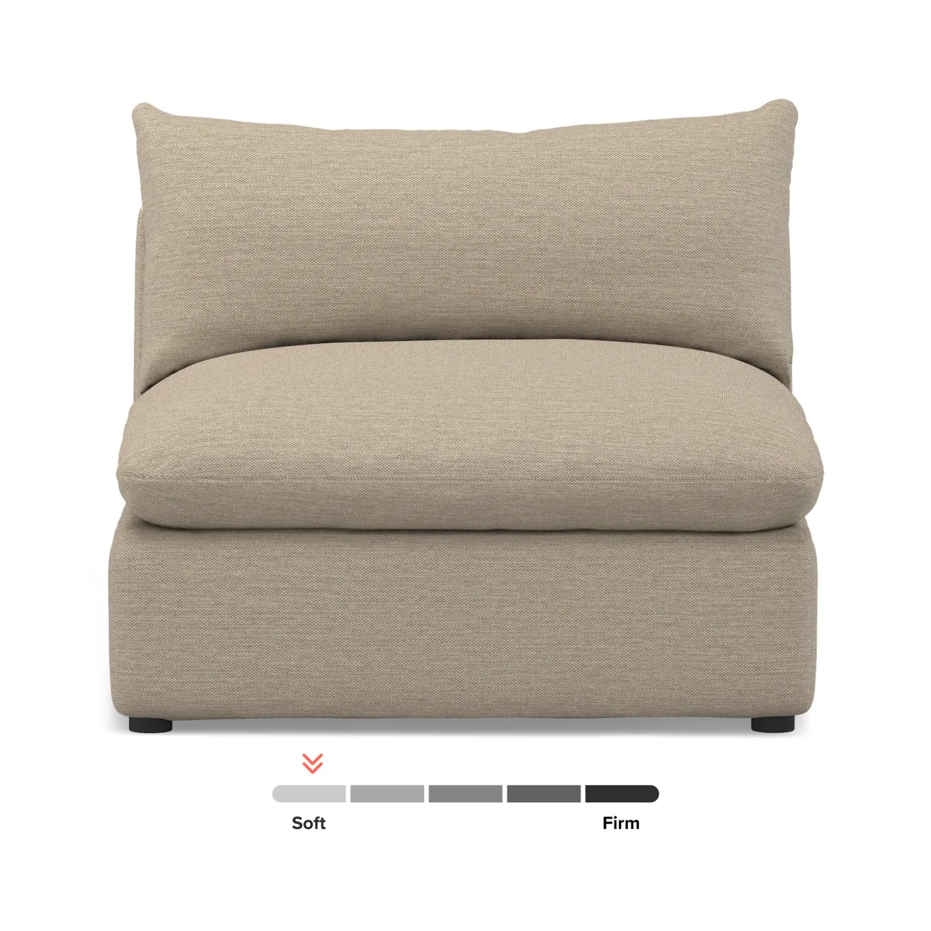 Leigh 39.5" Armless Chair Module - Silver Taupe