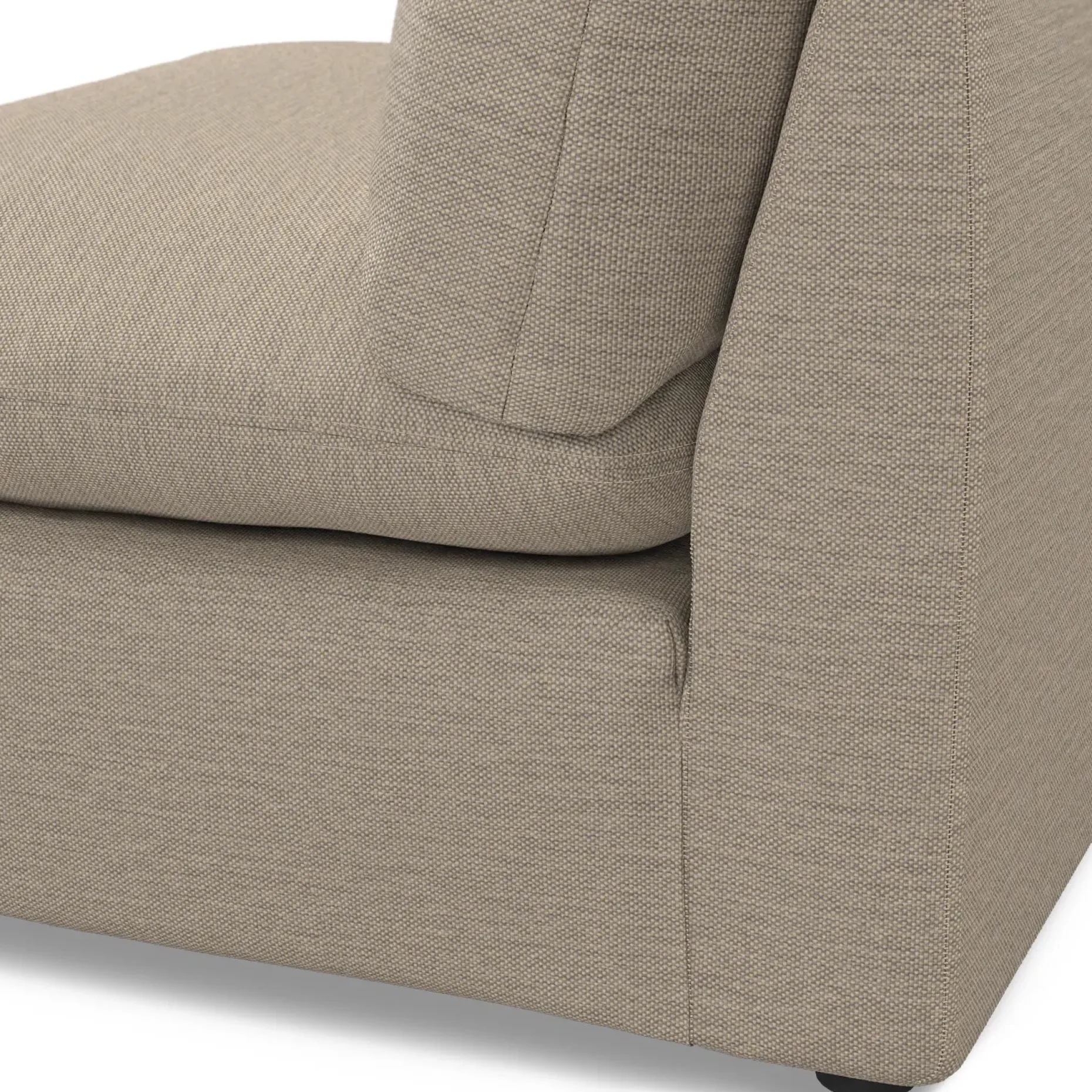 Leigh 39.5" Armless Chair Module - Silver Taupe