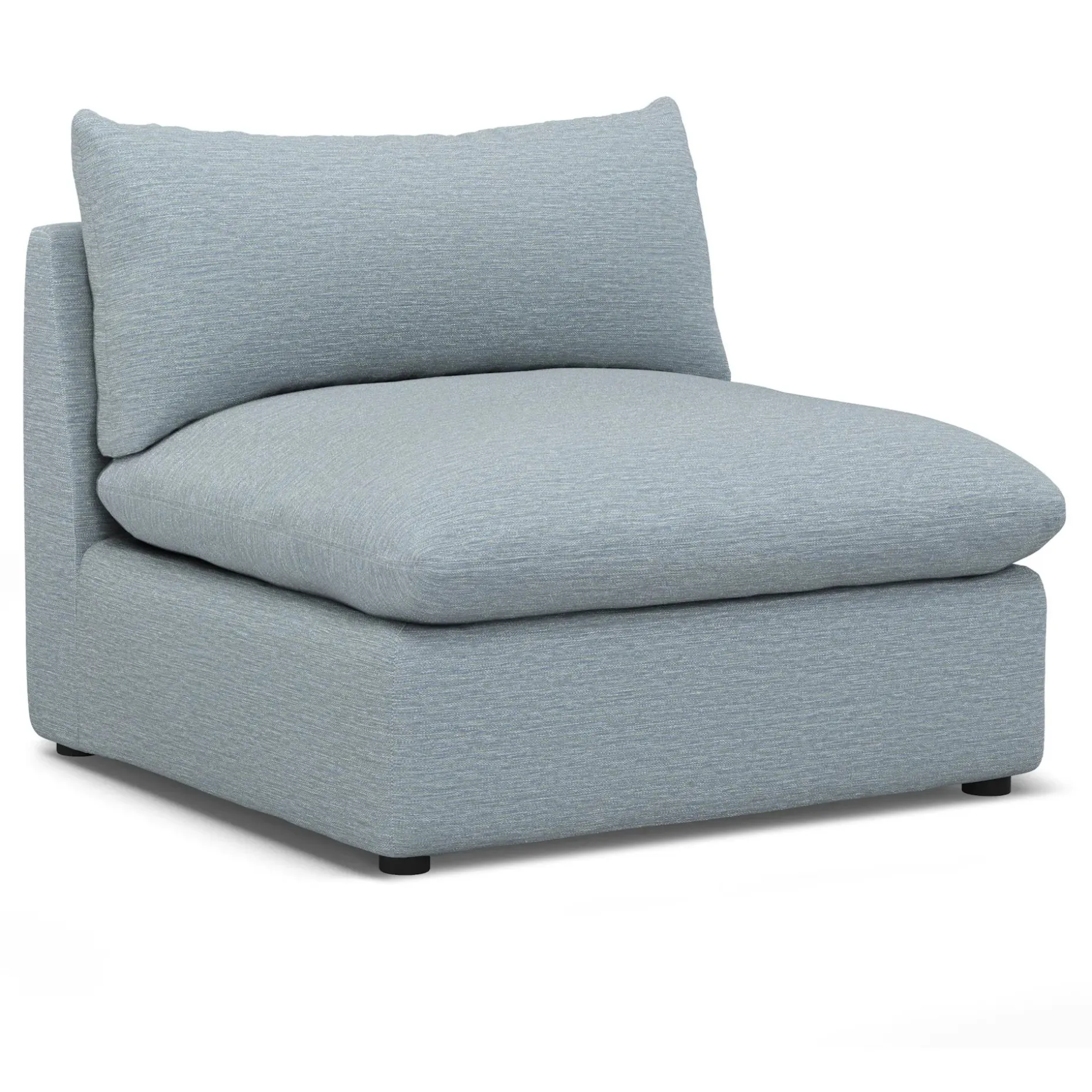 Leigh 39.5" Armless Chair Module - Silver Light Blue