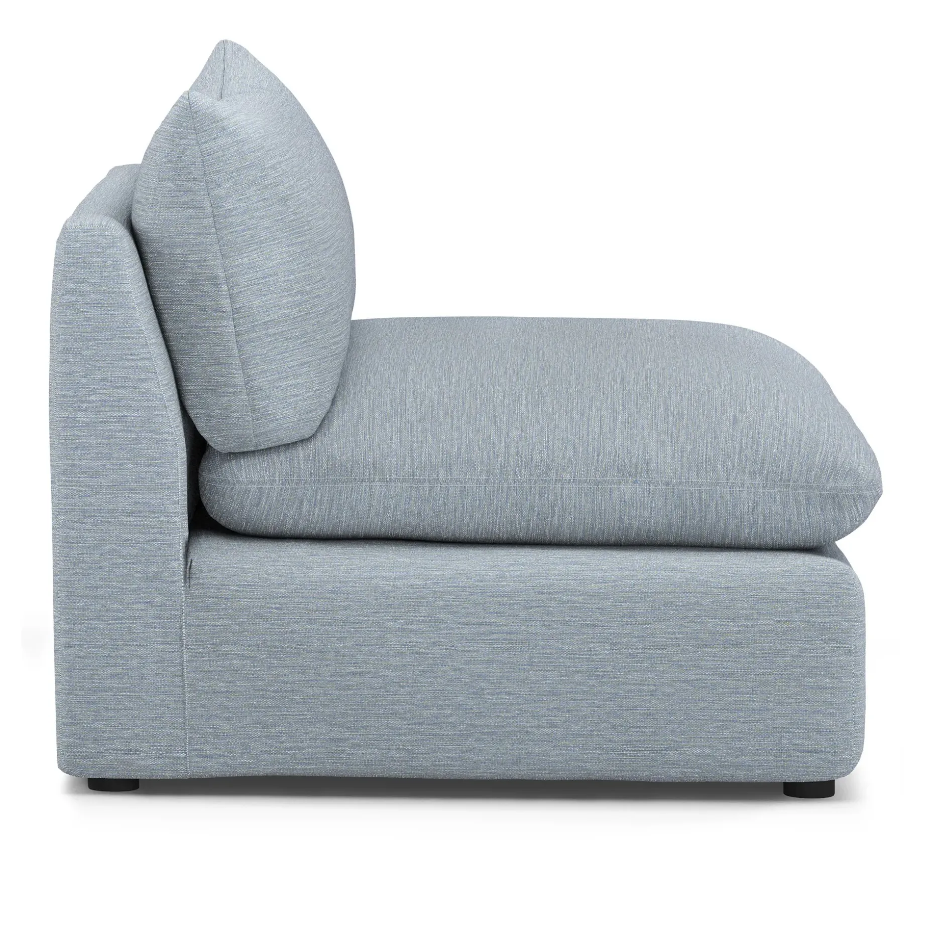 Leigh 39.5" Armless Chair Module - Silver Light Blue