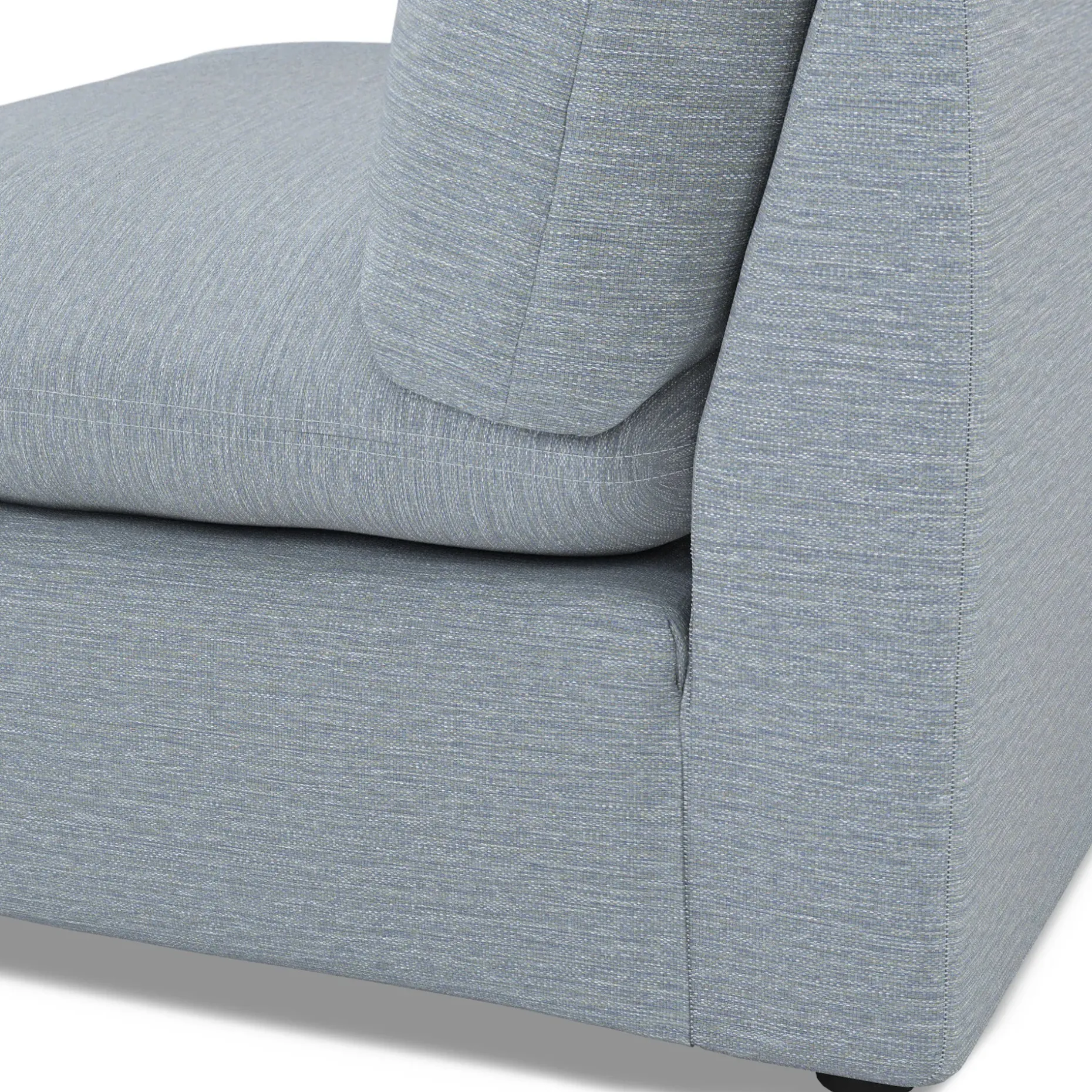 Leigh 39.5" Armless Chair Module - Silver Light Blue