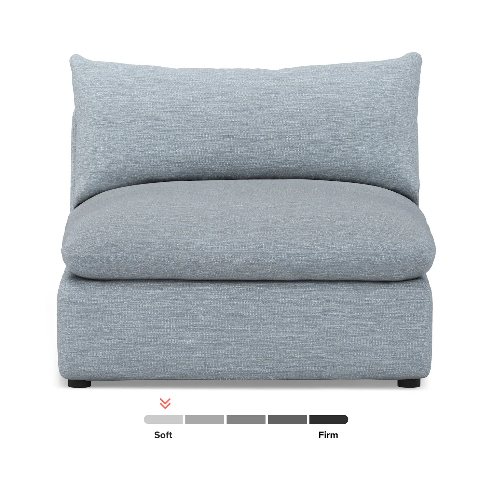 Leigh 39.5" Armless Chair Module - Silver Light Blue