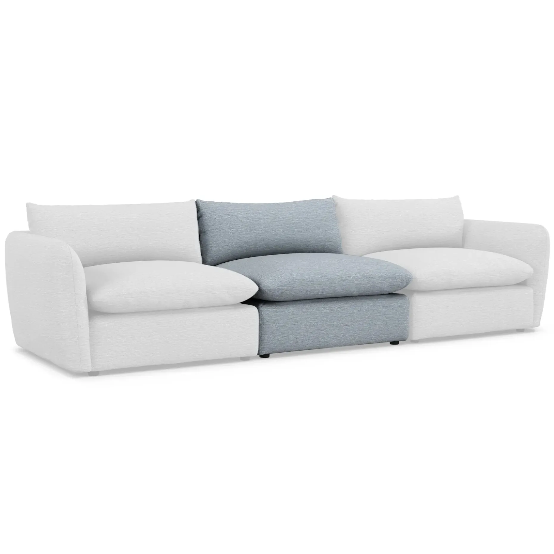 Leigh 39.5" Armless Chair Module - Silver Light Blue