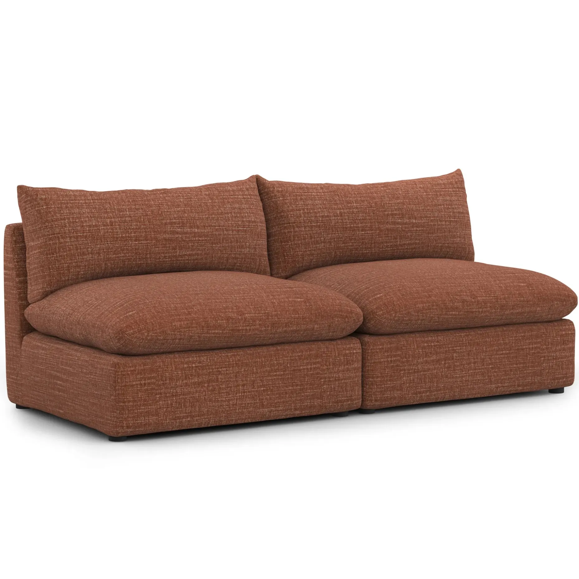 Leigh 79" Armless Modular Sofa - Napa Rust