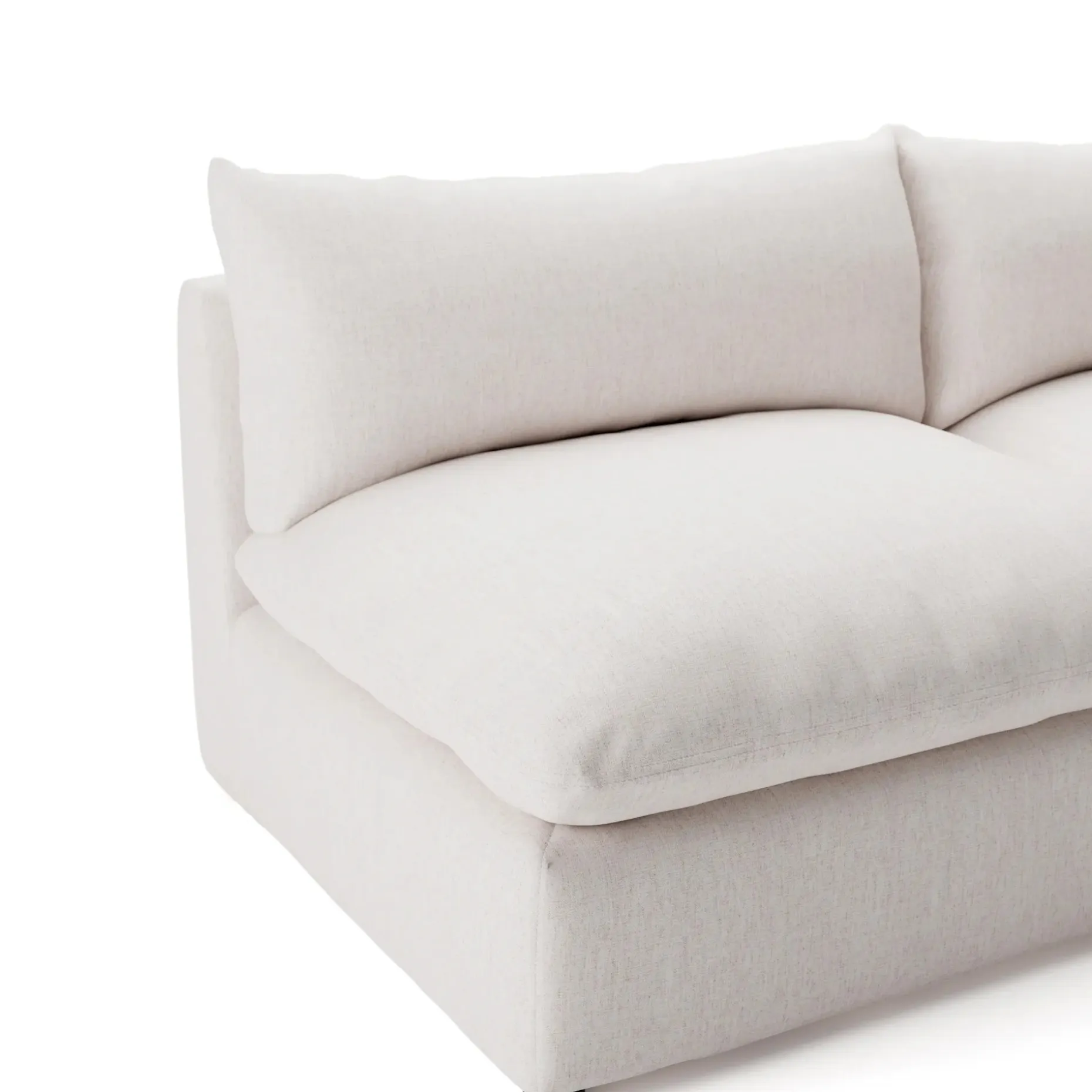 Leigh 118" Armless Modular Sofa - Napa White