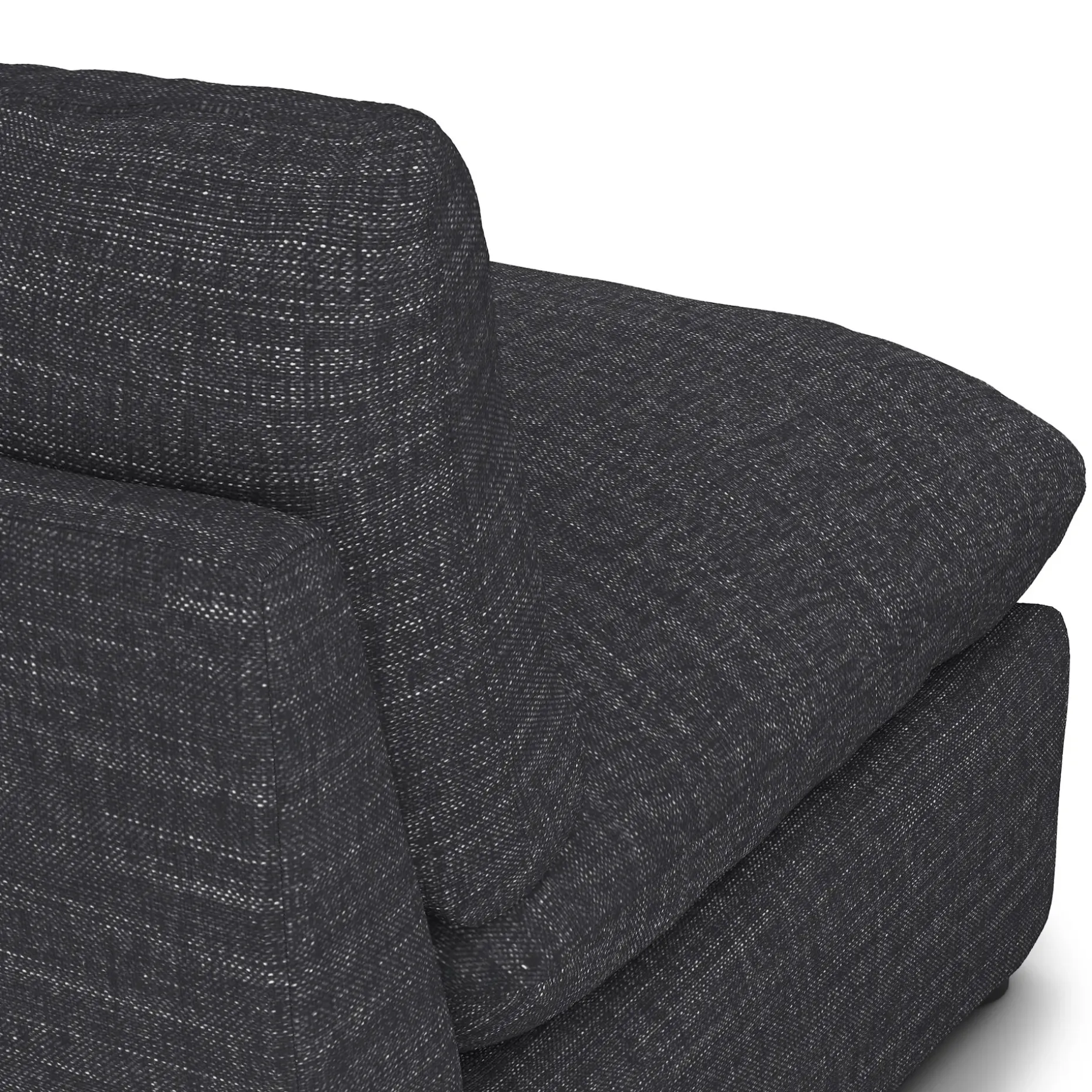 Leigh 118" Armless Modular Sofa - Napa Charcoal