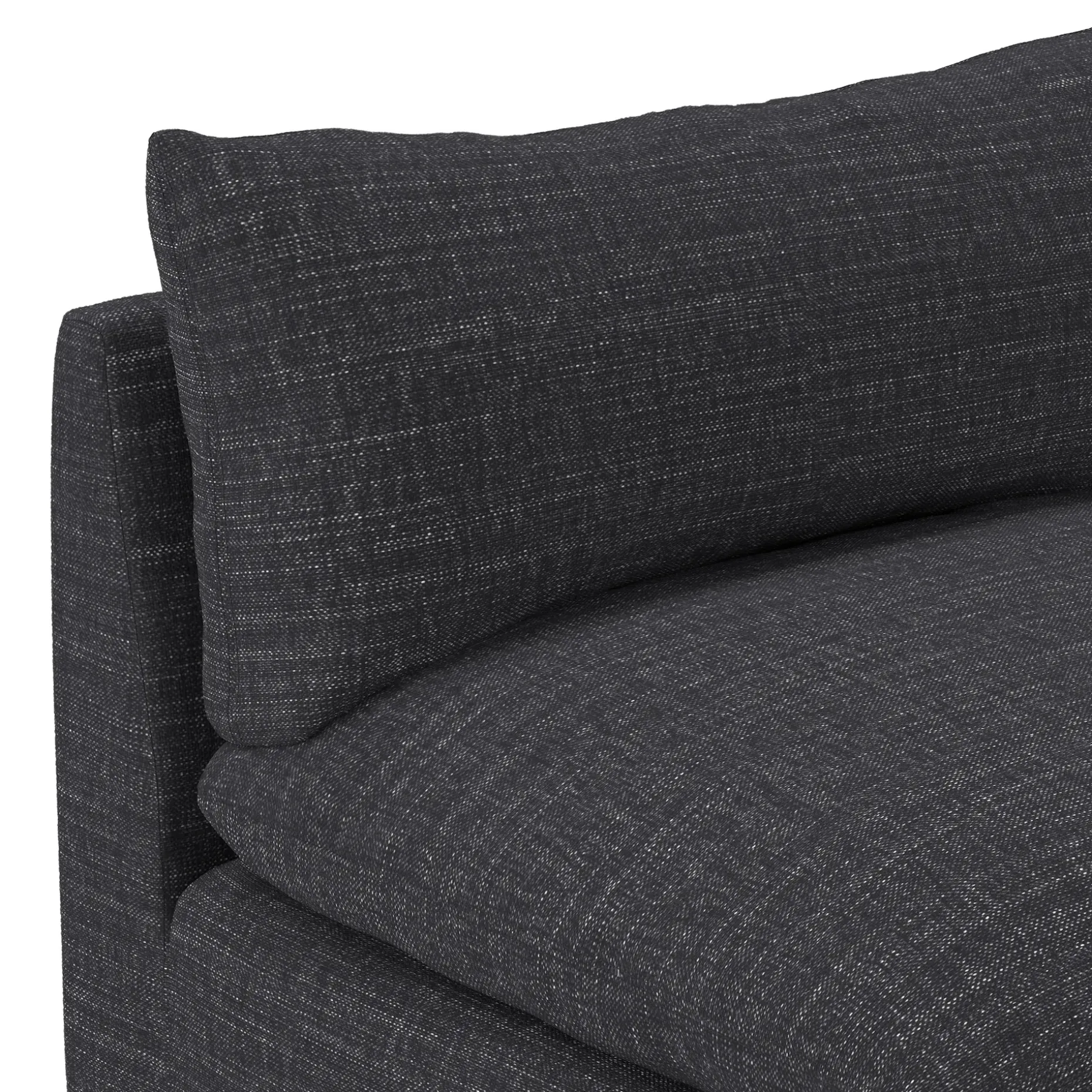 Leigh 118" Armless Modular Sofa - Napa Charcoal