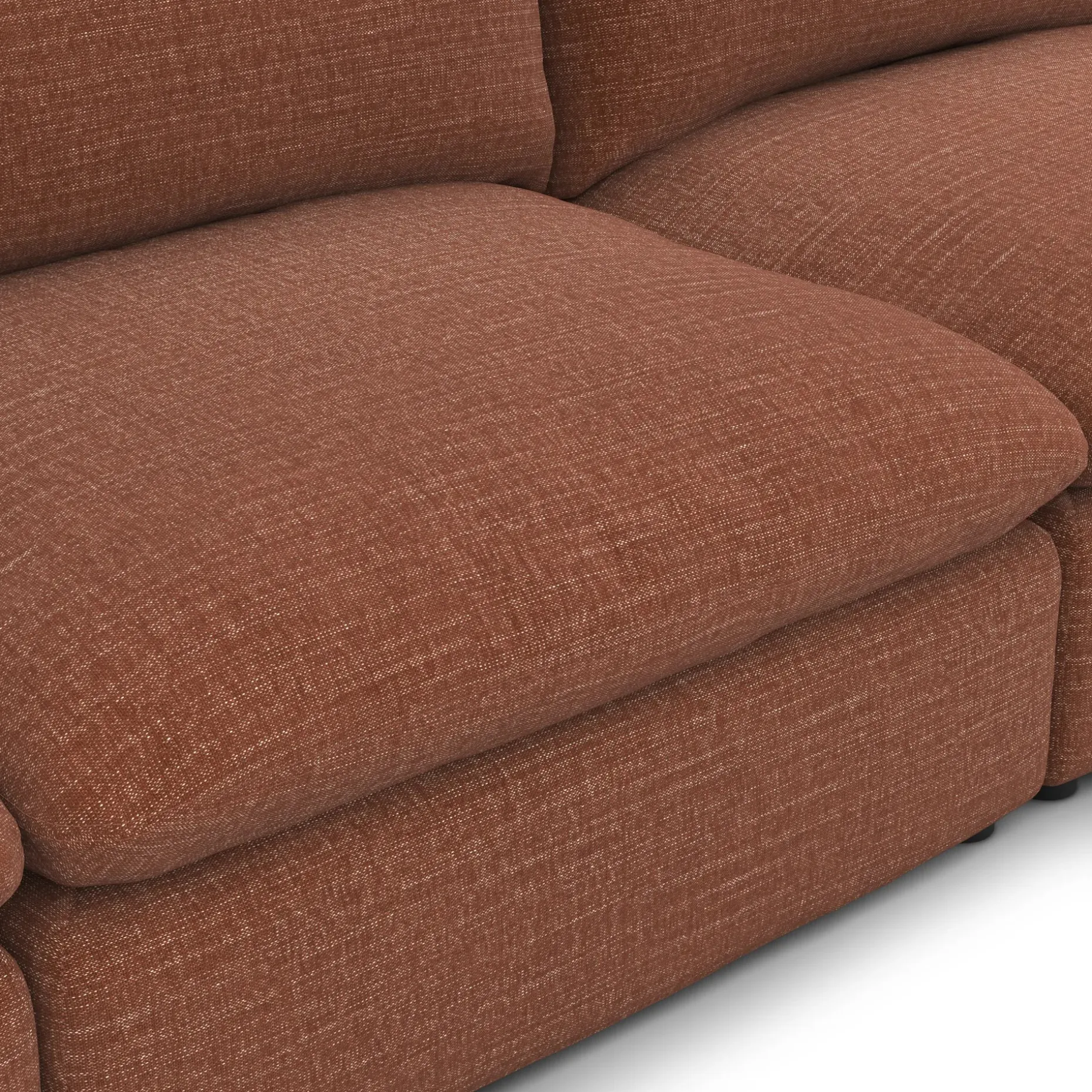 Leigh 118" Armless Modular Sofa - Napa Rust