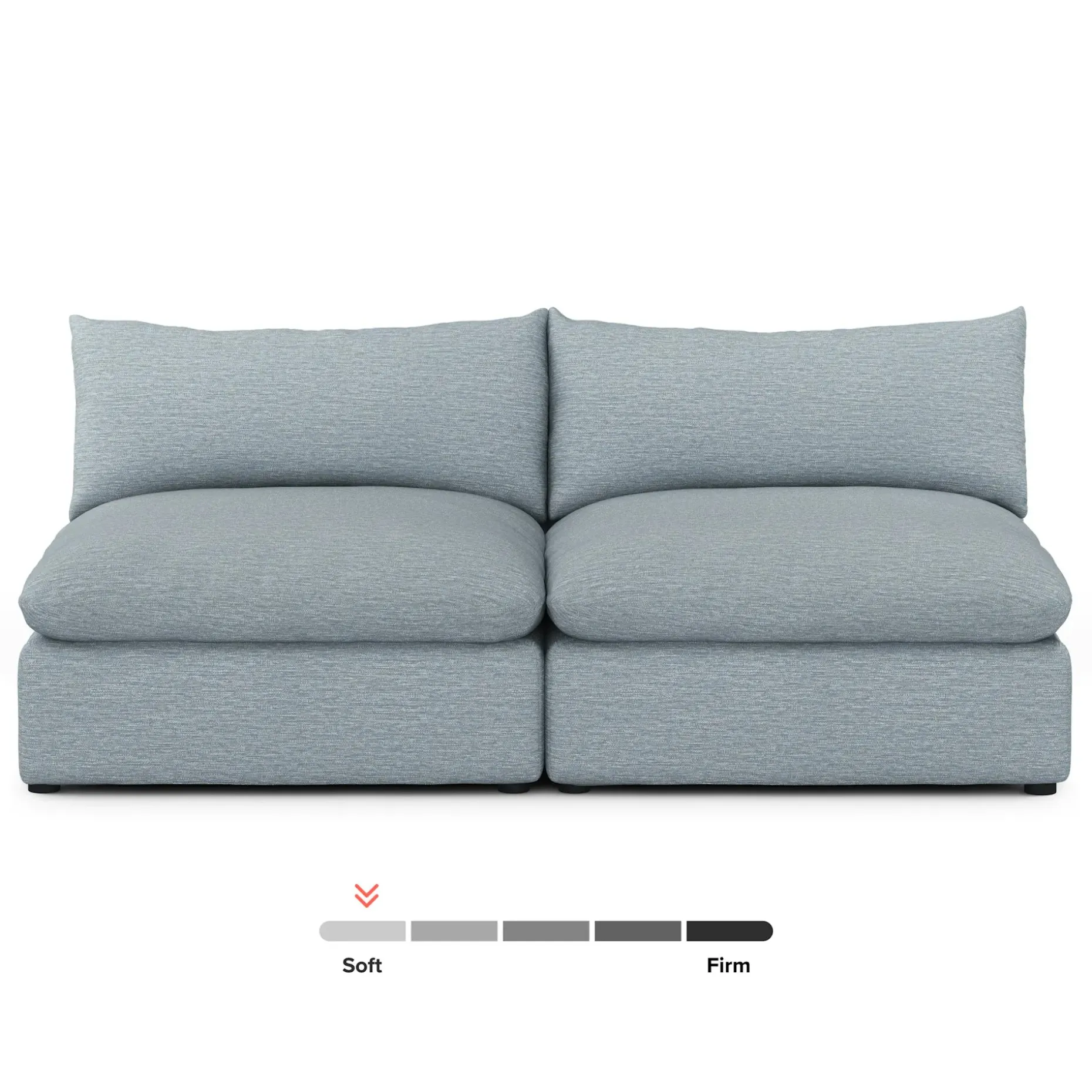 Leigh 79" Armless Modular Sofa - Silver Light Blue