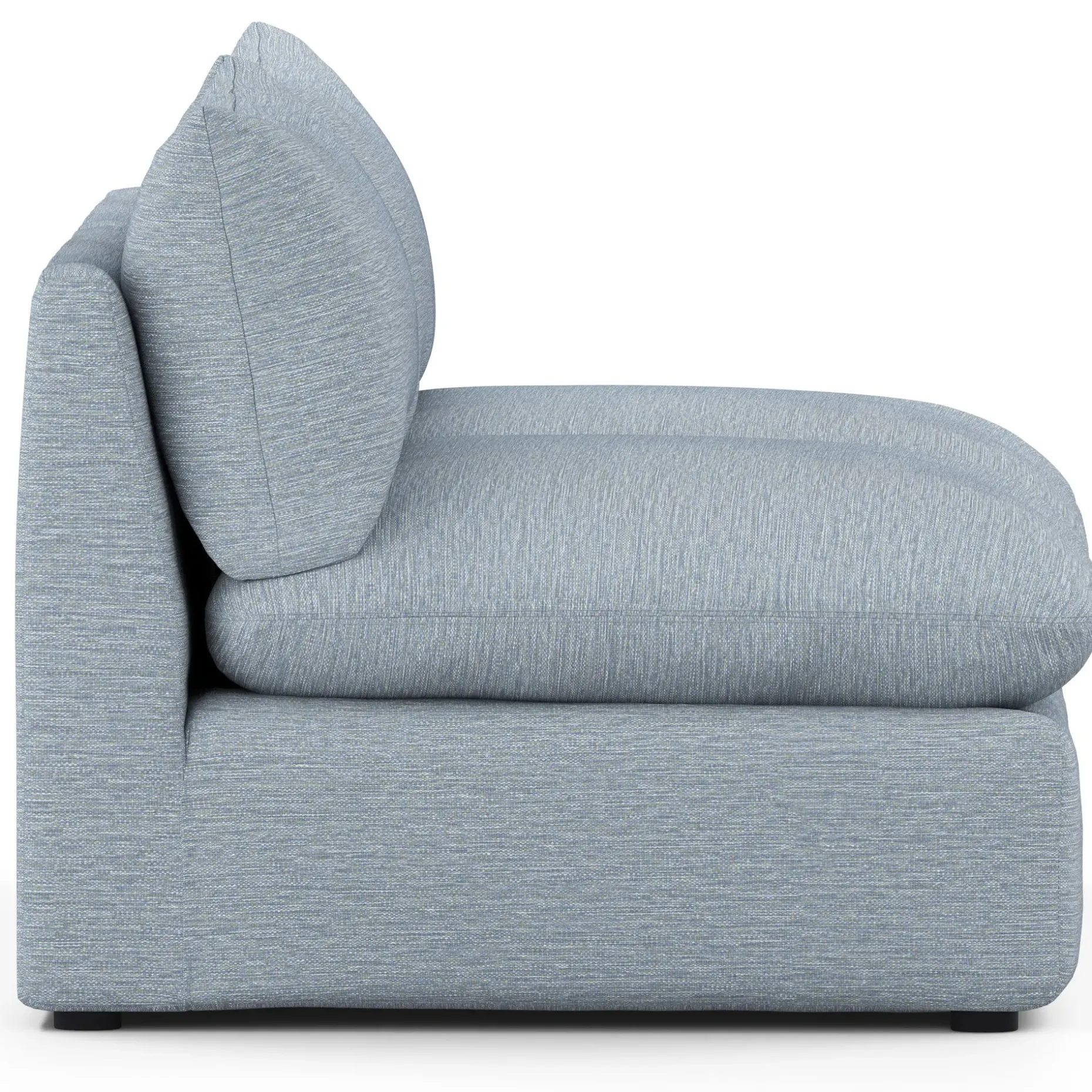 Leigh 79" Armless Modular Sofa - Silver Light Blue