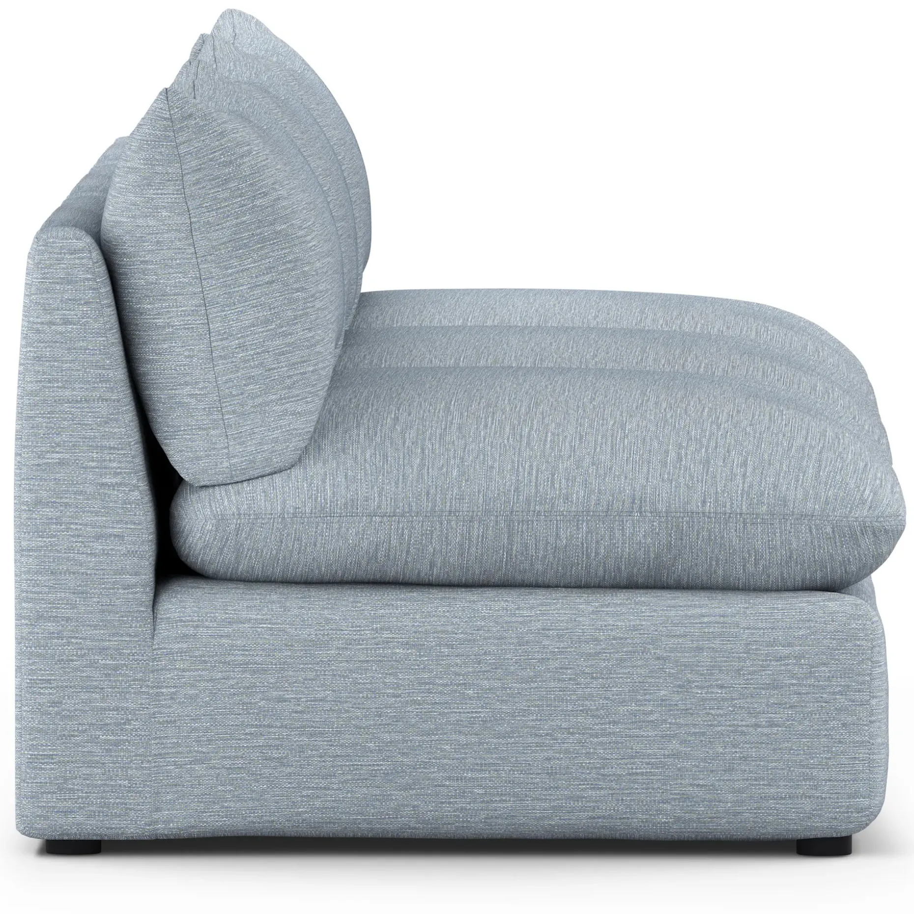 Leigh 118" Armless Modular Sofa - Silver Light Blue