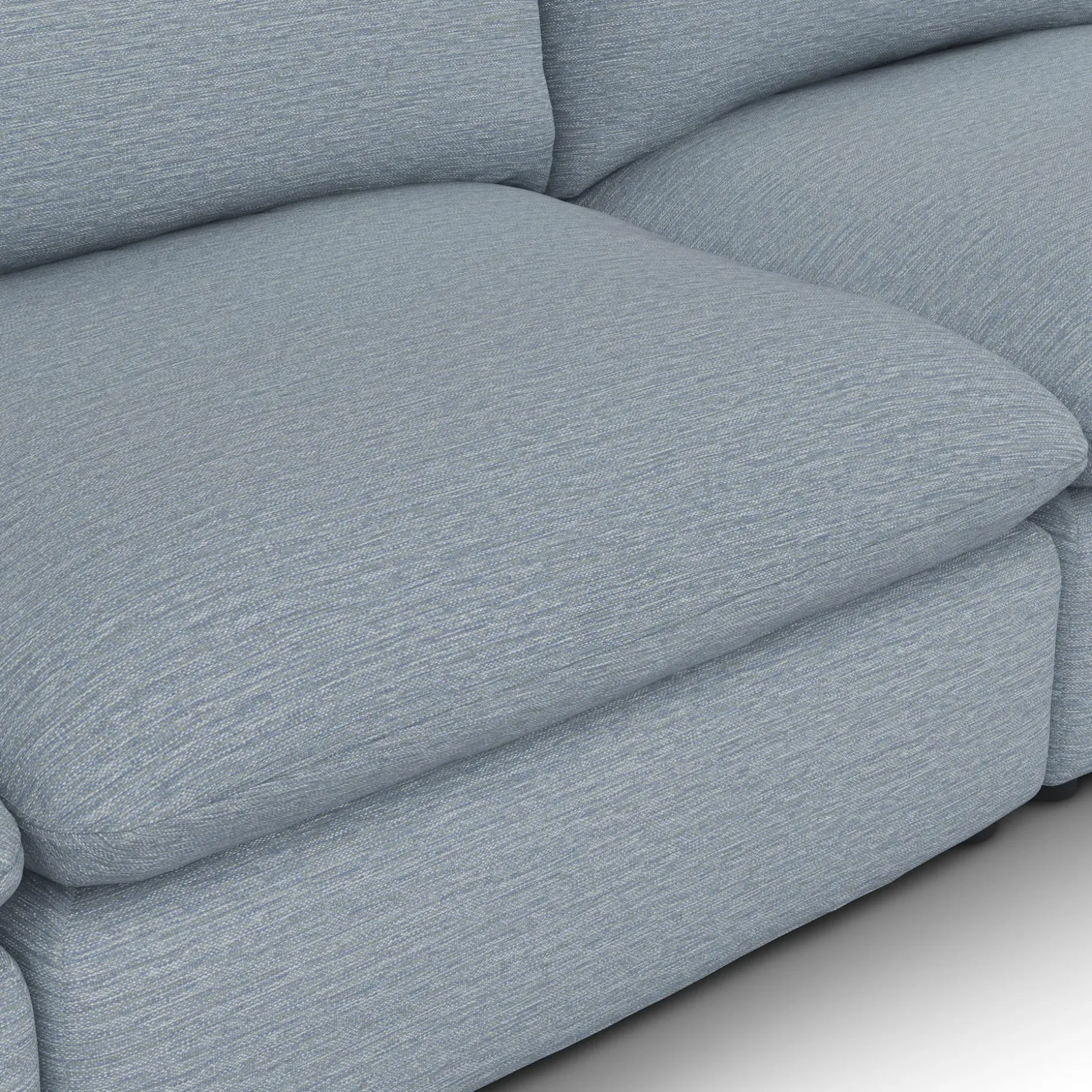 Leigh 118" Armless Modular Sofa - Silver Light Blue