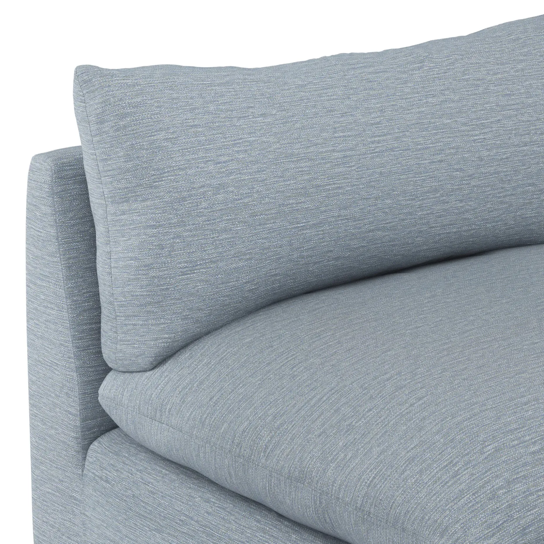 Leigh 118" Armless Modular Sofa - Silver Light Blue