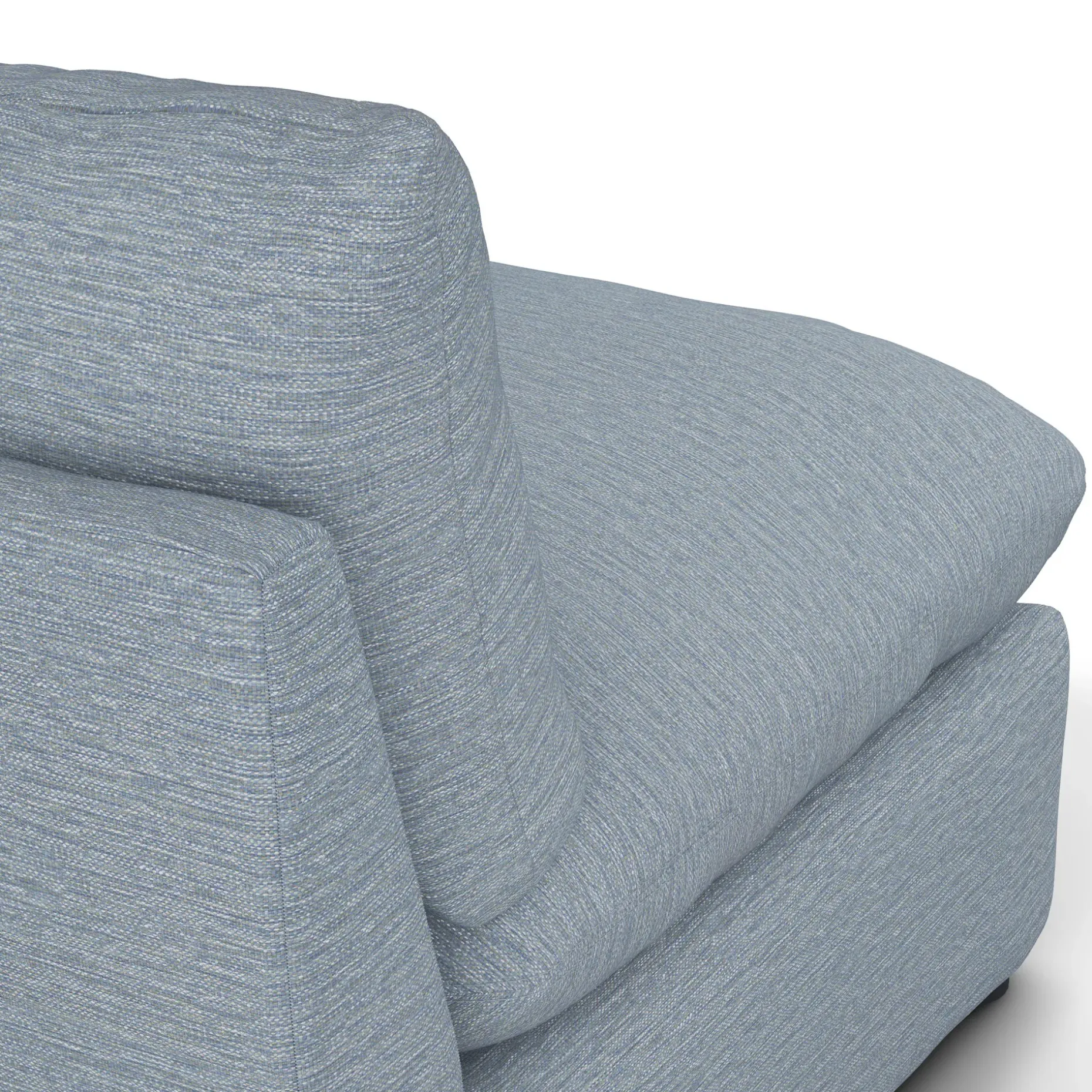 Leigh 118" Armless Modular Sofa - Silver Light Blue