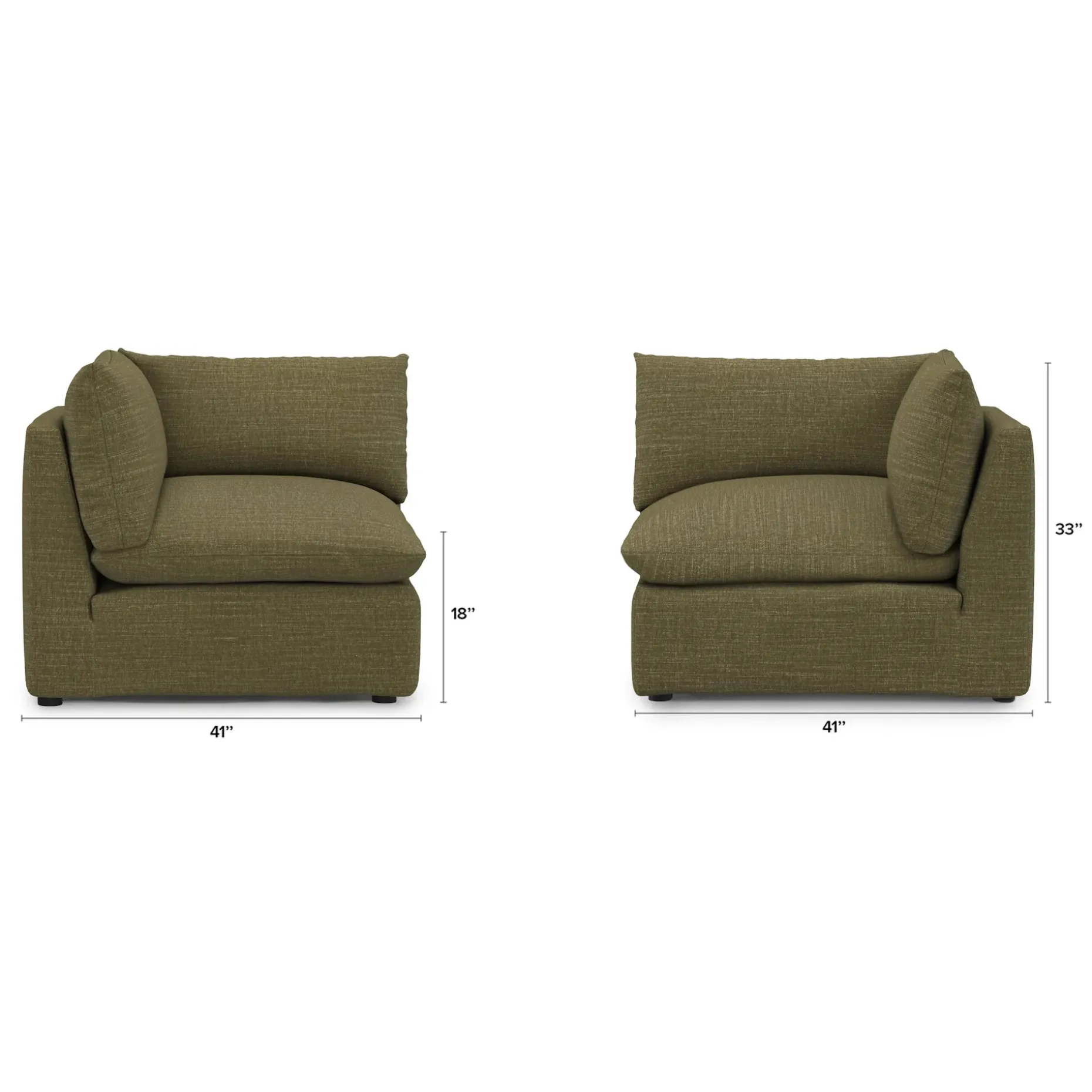 Leigh 41" Corner Chair Module - Napa Moss