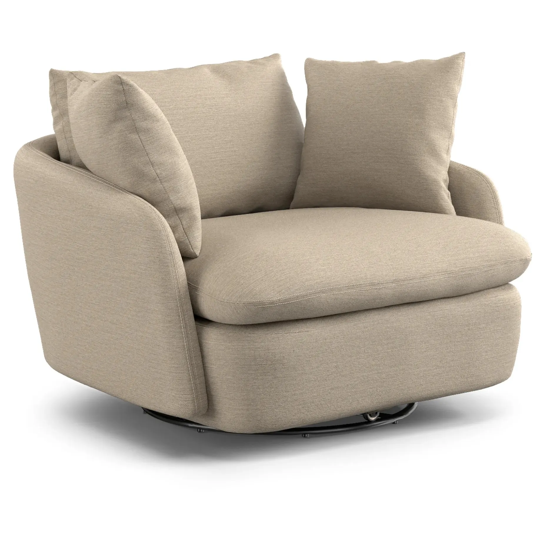 Leigh 47" Grand Swivel Lounge Chair - Silver Taupe