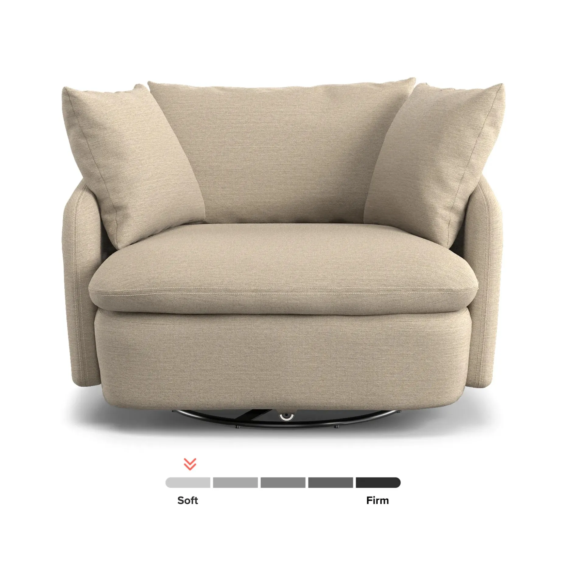Leigh 47" Grand Swivel Lounge Chair - Silver Taupe