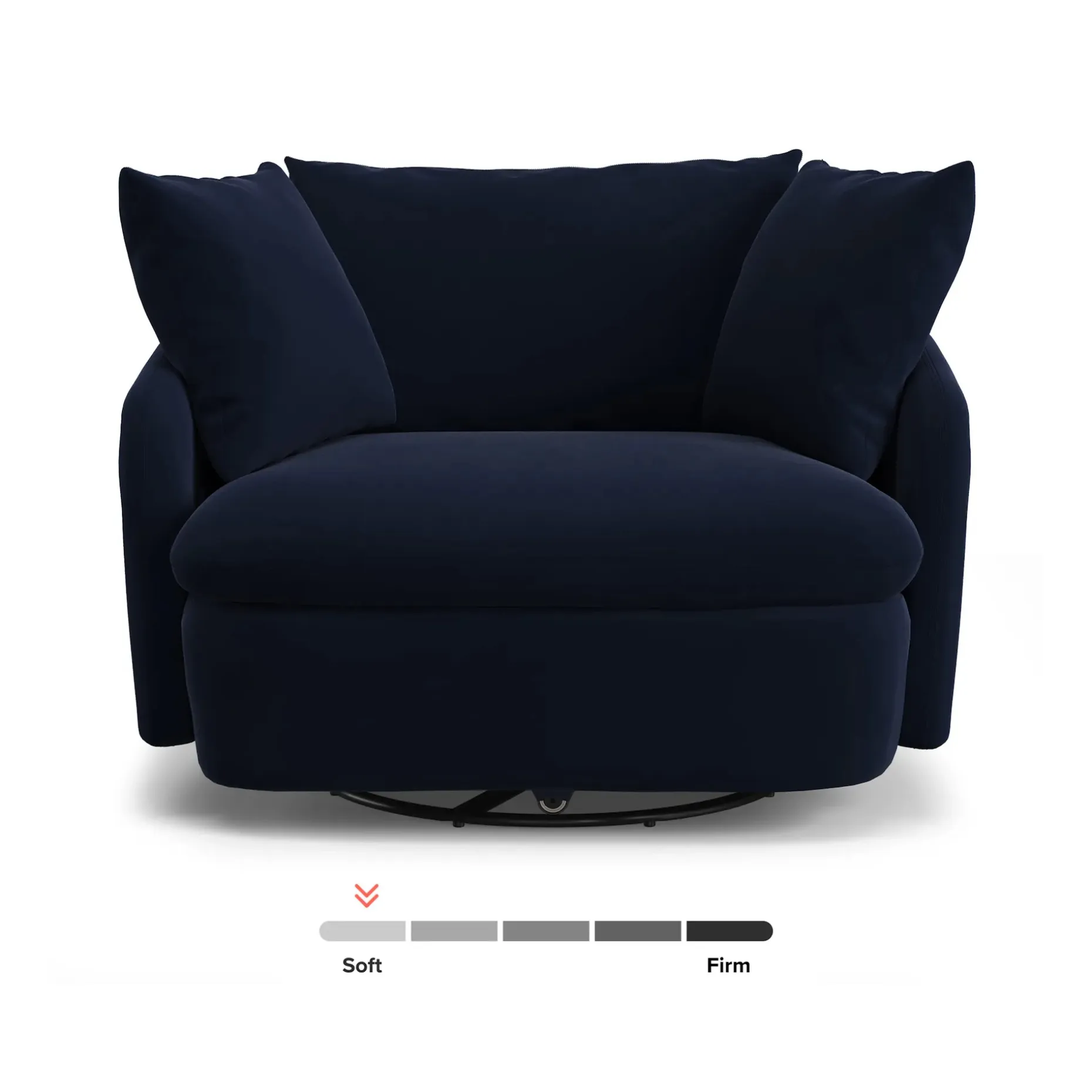 Leigh 47" Grand Velvet Swivel Lounge Chair - Hale Ink