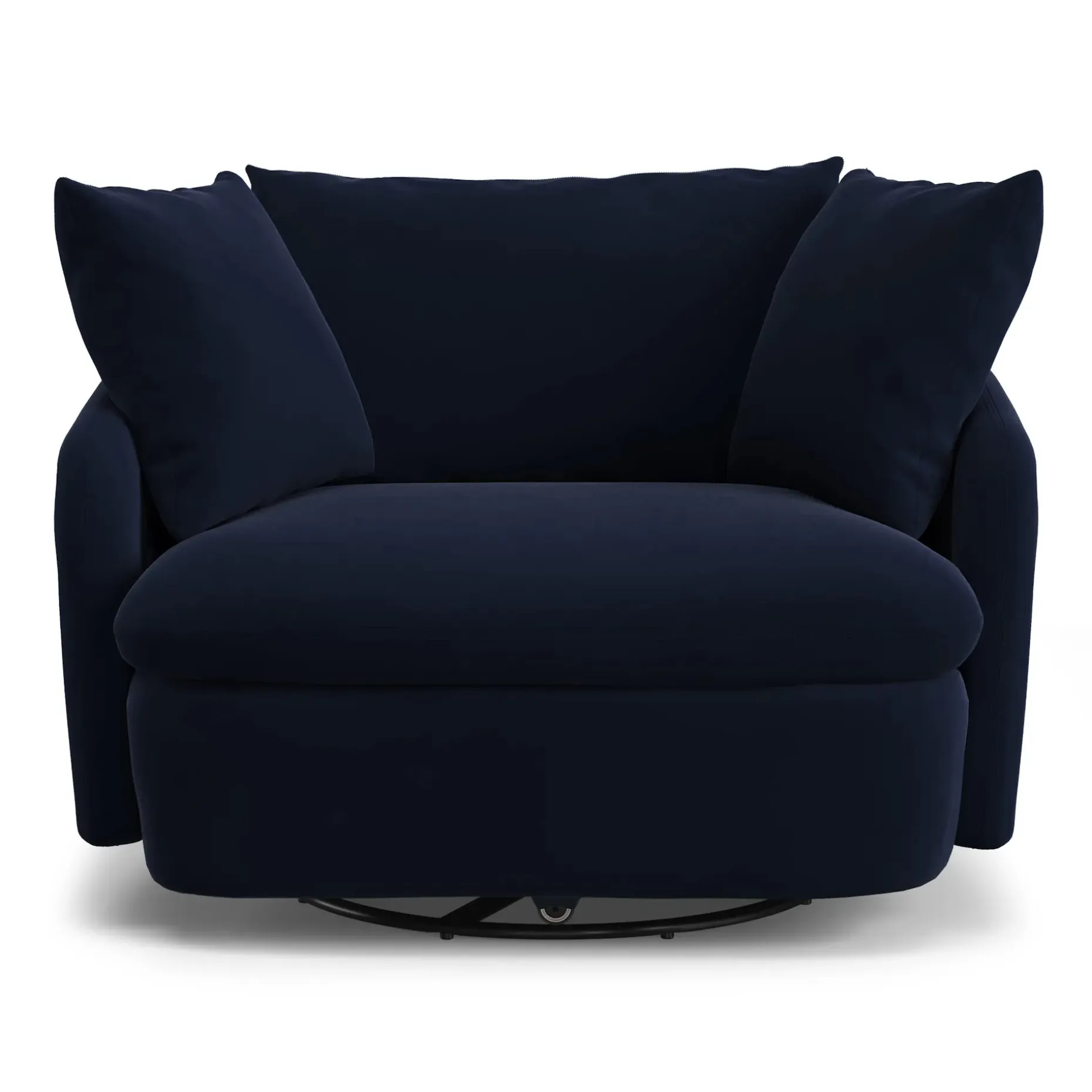Leigh 47" Grand Velvet Swivel Lounge Chair - Hale Ink