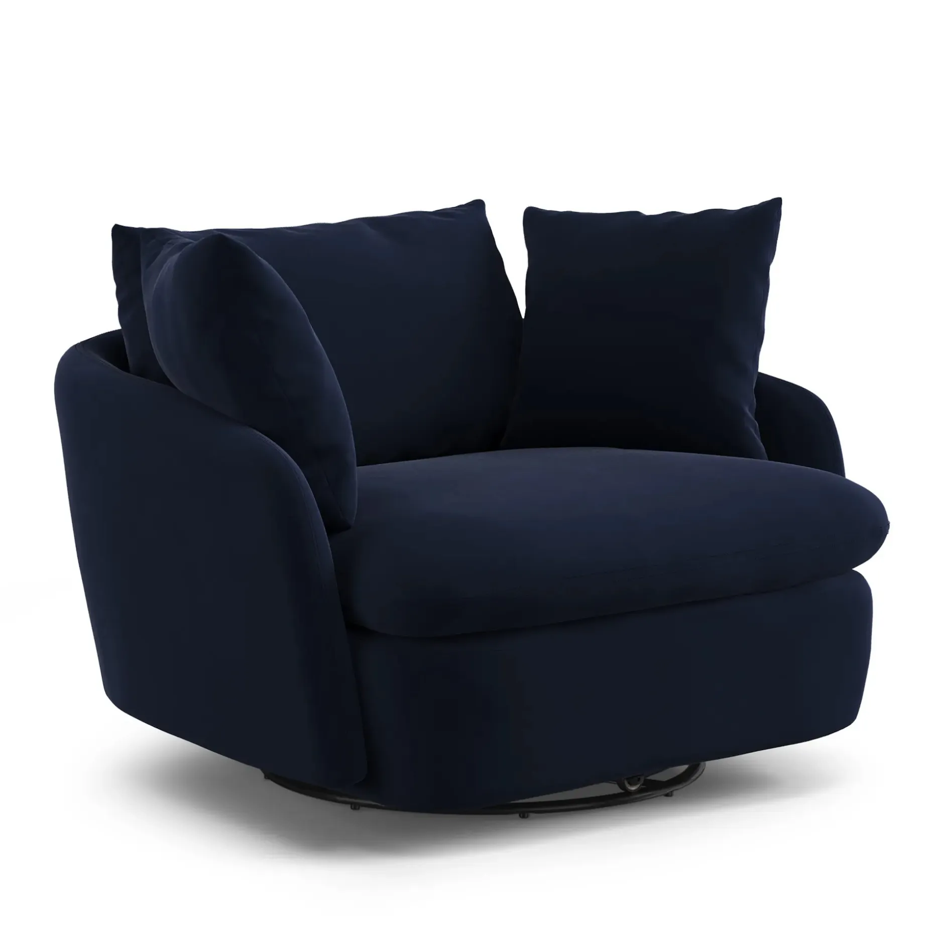 Leigh 47" Grand Velvet Swivel Lounge Chair - Hale Ink
