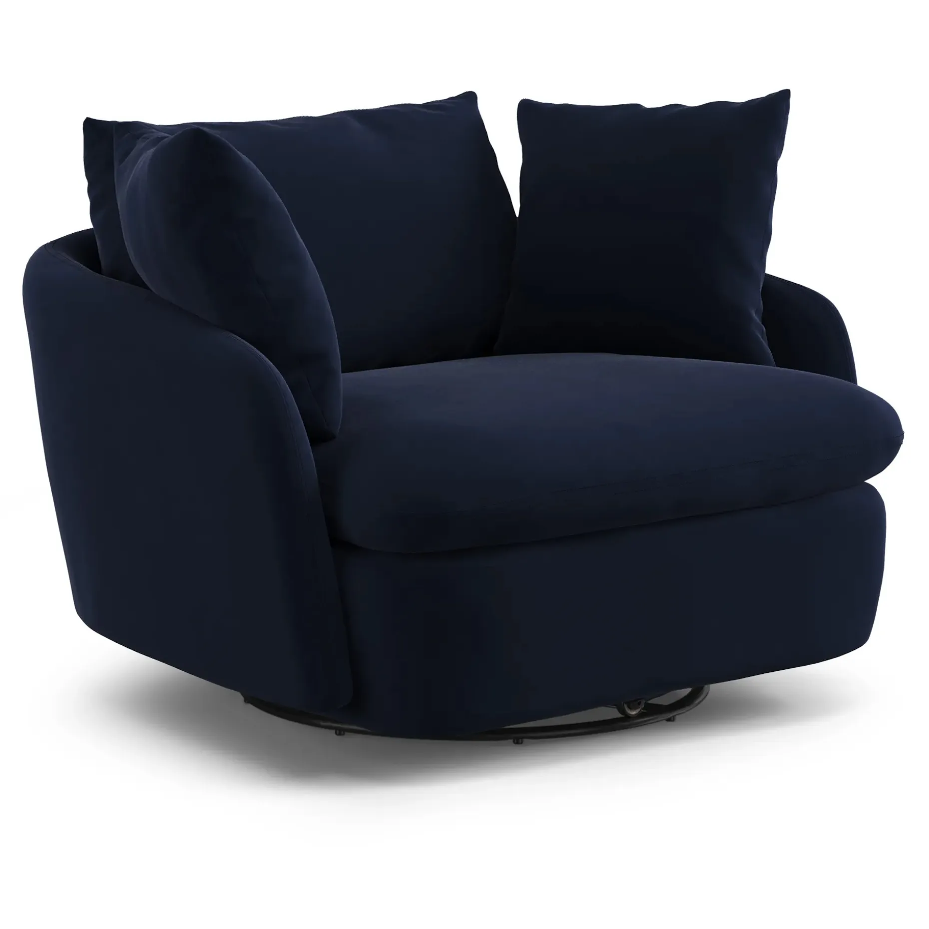 Leigh 47" Grand Velvet Swivel Lounge Chair - Hale Ink