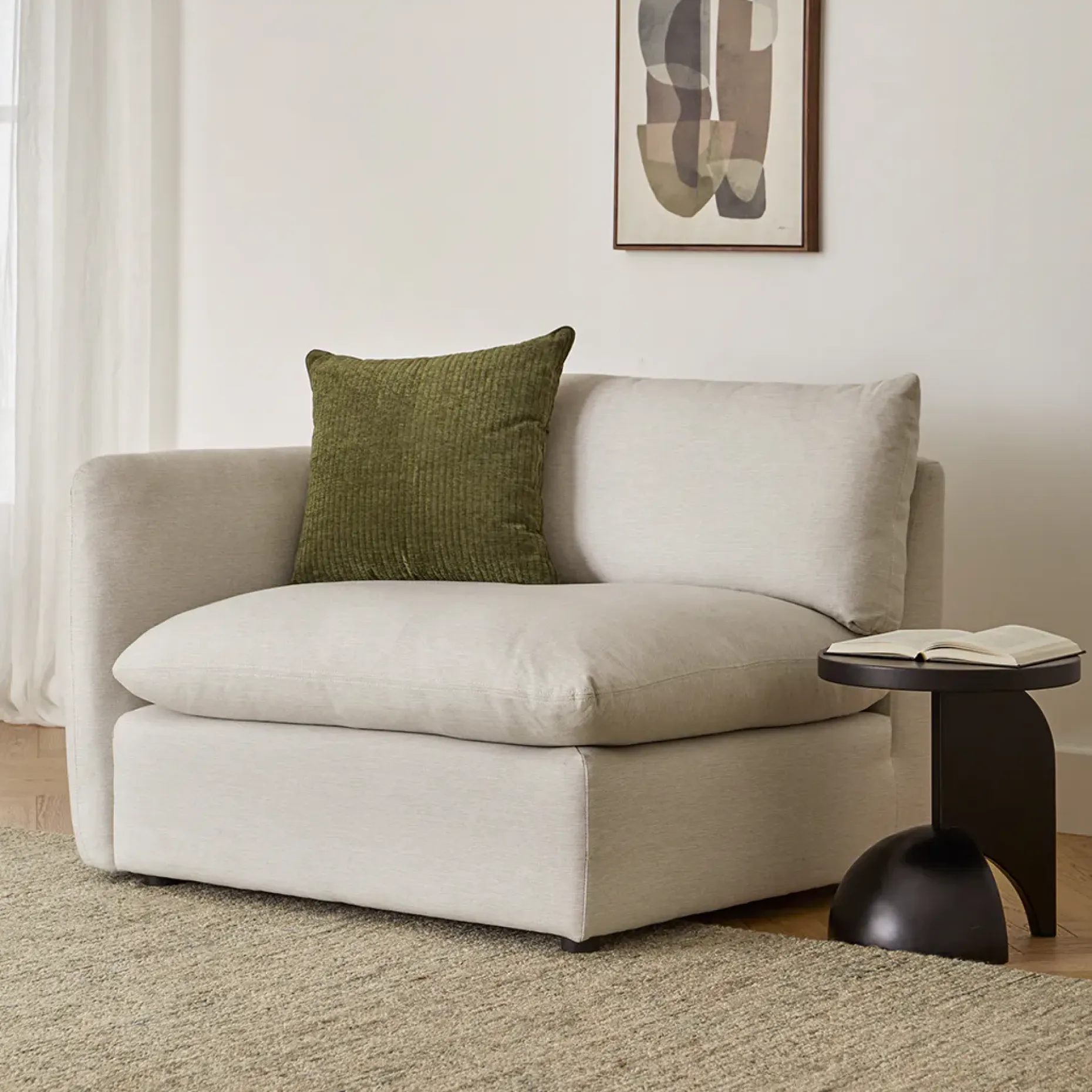 Leigh 46" Left Arm Module - Silver Ivory