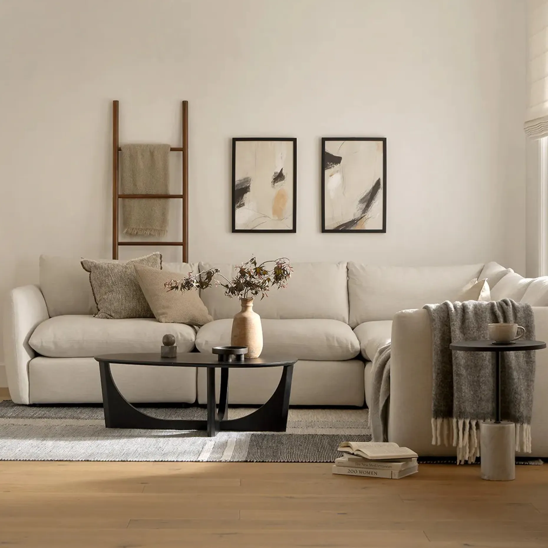 Leigh 126" Modular Corner Sectional - Silver Ivory