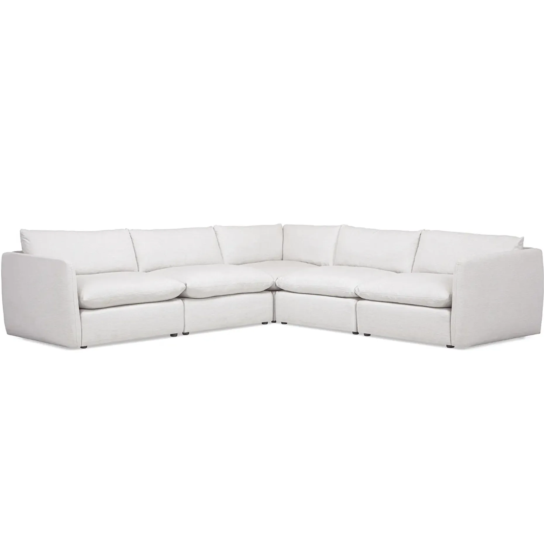 Leigh 126" Modular Corner Sectional - Silver Ivory