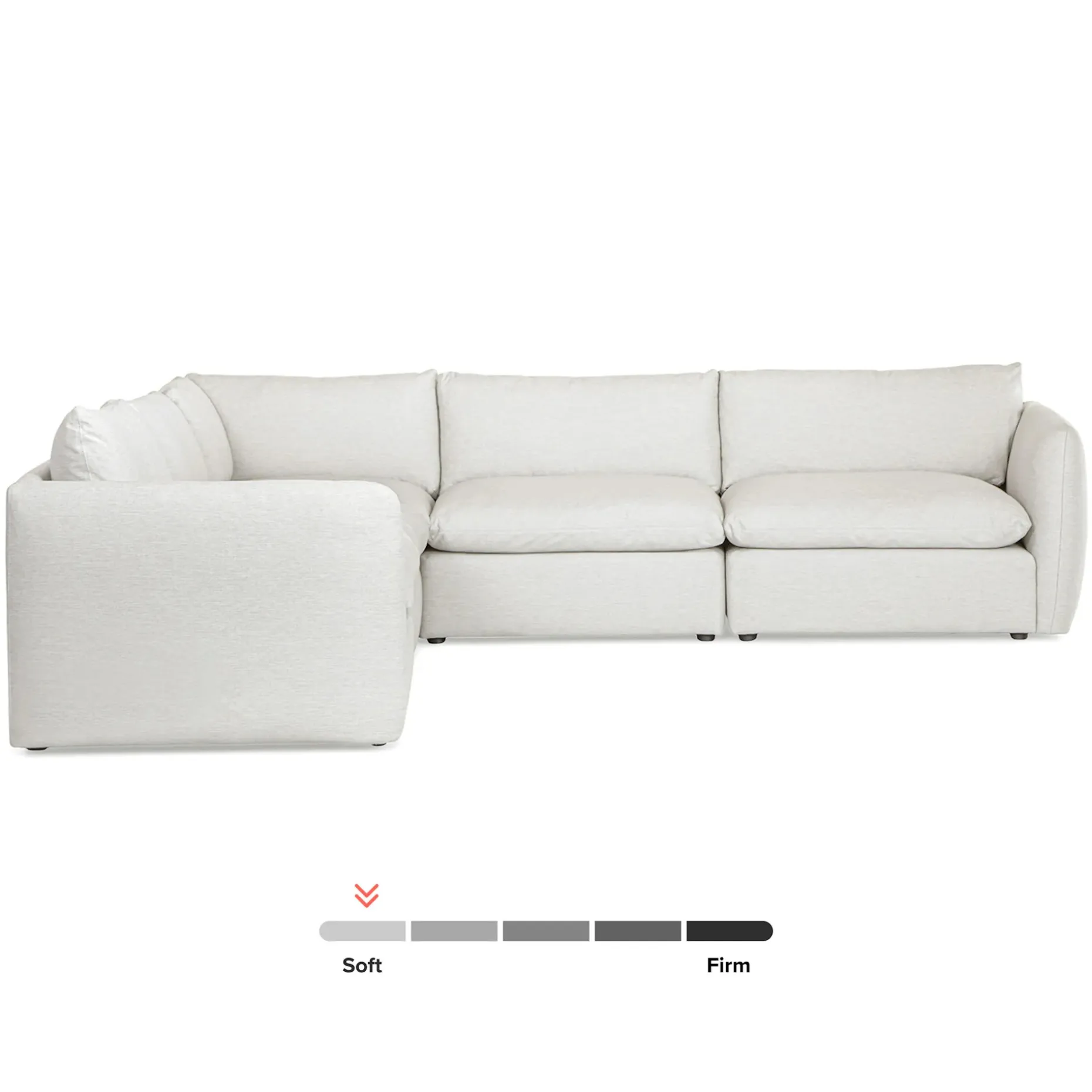Leigh 126" Modular Corner Sectional - Silver Ivory