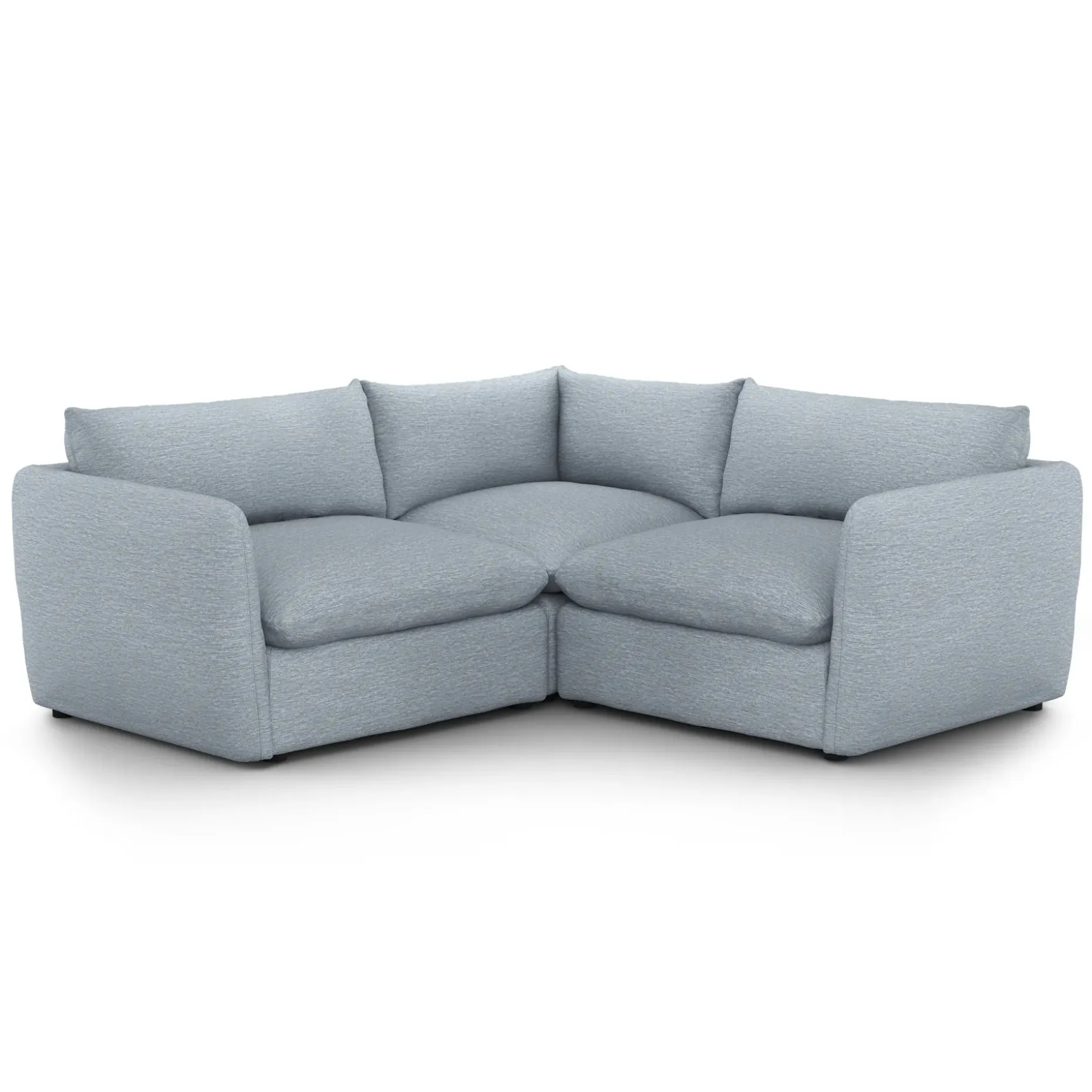 Leigh 87" Modular Corner Sectional - Silver Light Blue