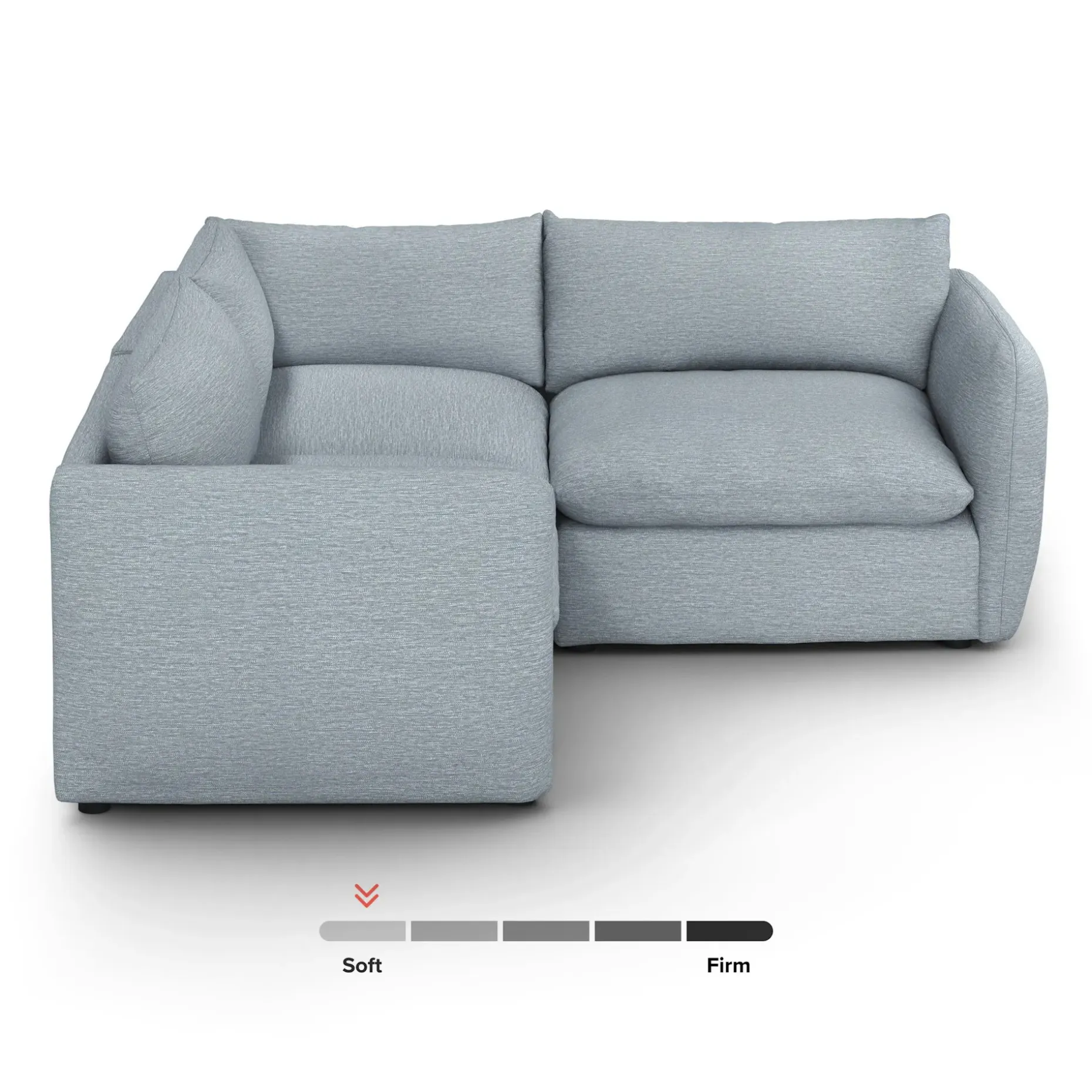 Leigh 87" Modular Corner Sectional - Silver Light Blue