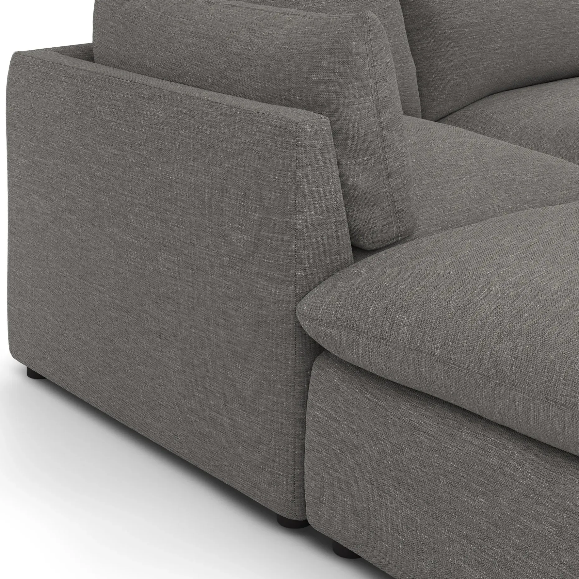 Leigh 121.5" Modular Open Pit Sectional - Silver Gray