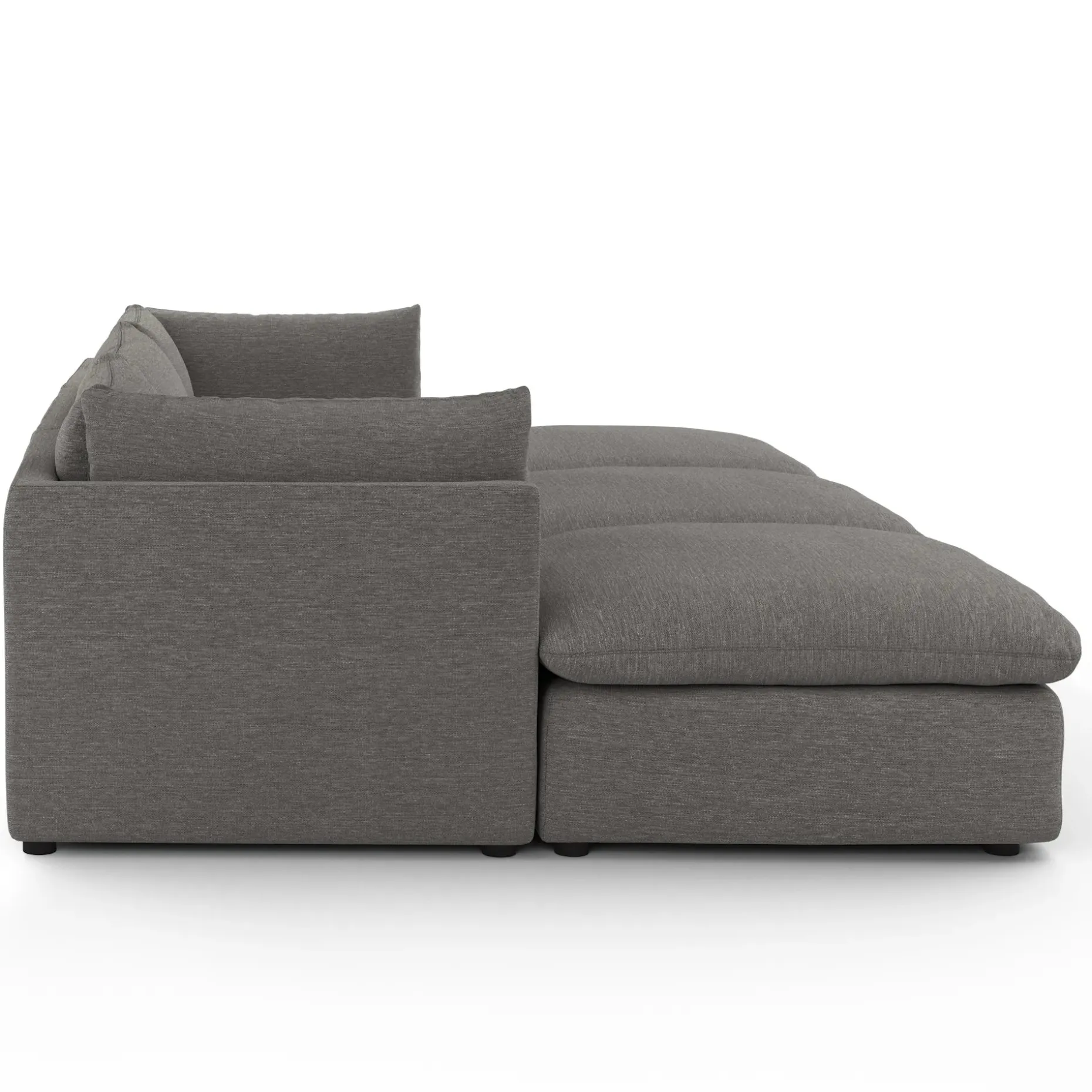 Leigh 121.5" Modular Open Pit Sectional - Silver Gray
