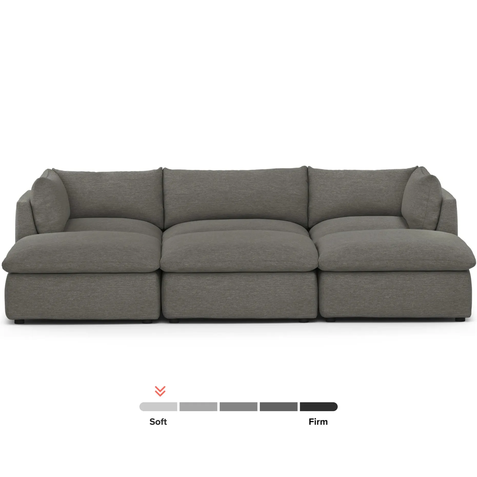 Leigh 121.5" Modular Open Pit Sectional - Silver Gray